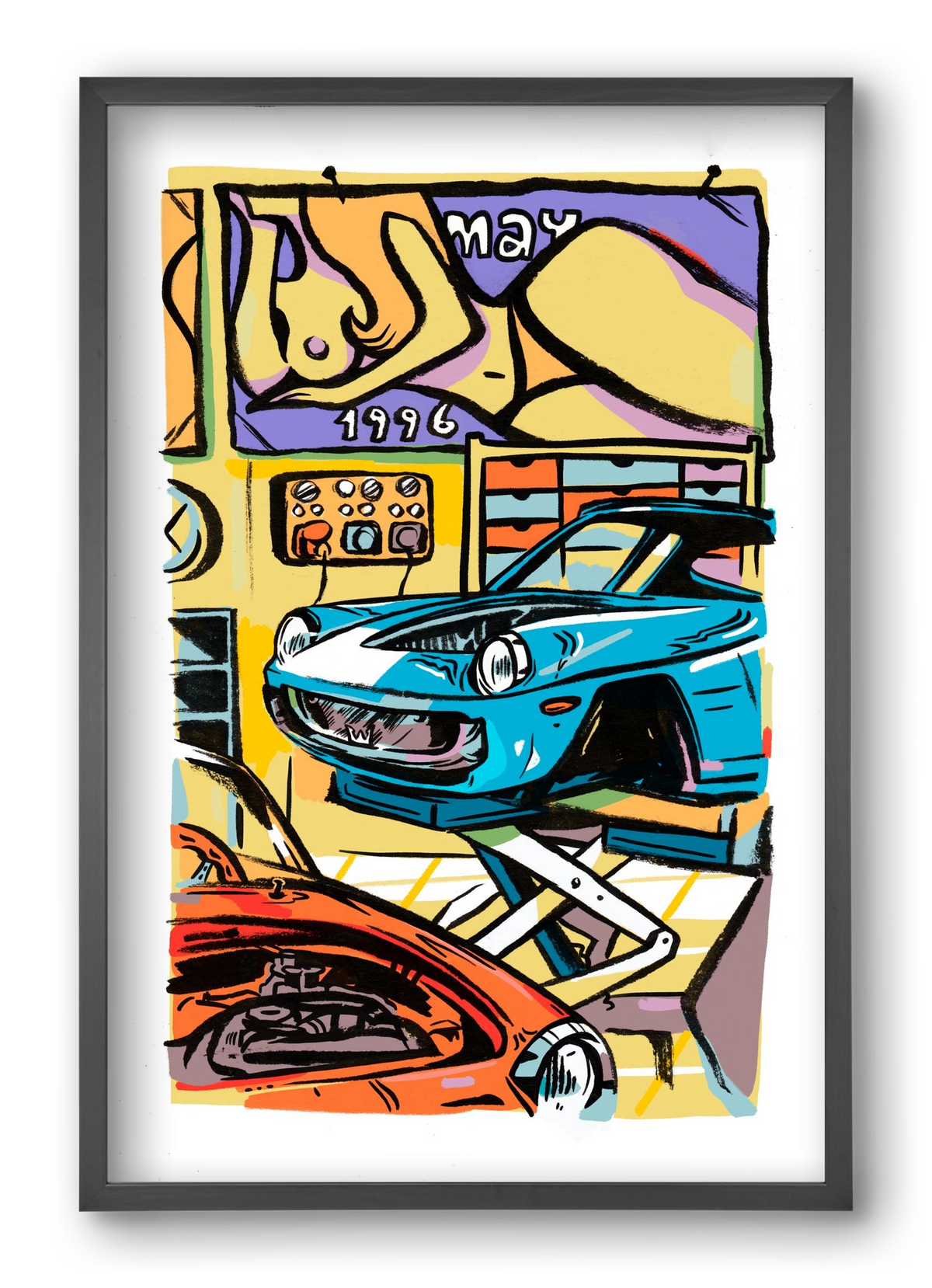 Műhely, 40x60 cm (40x60 cm), Fekete keret