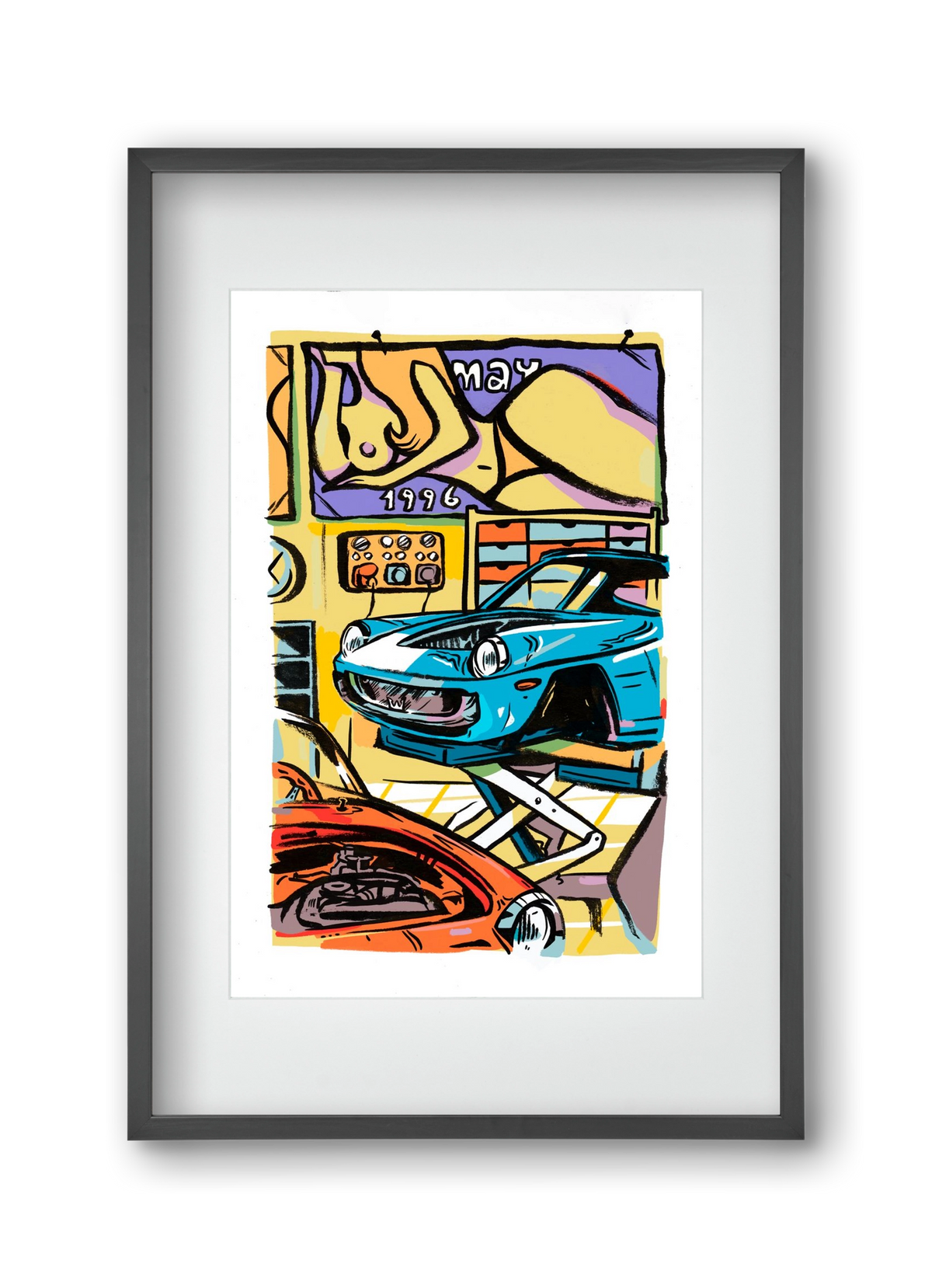 Műhely, 30x45 cm (20x30 cm), Fekete keret, paszpartuval