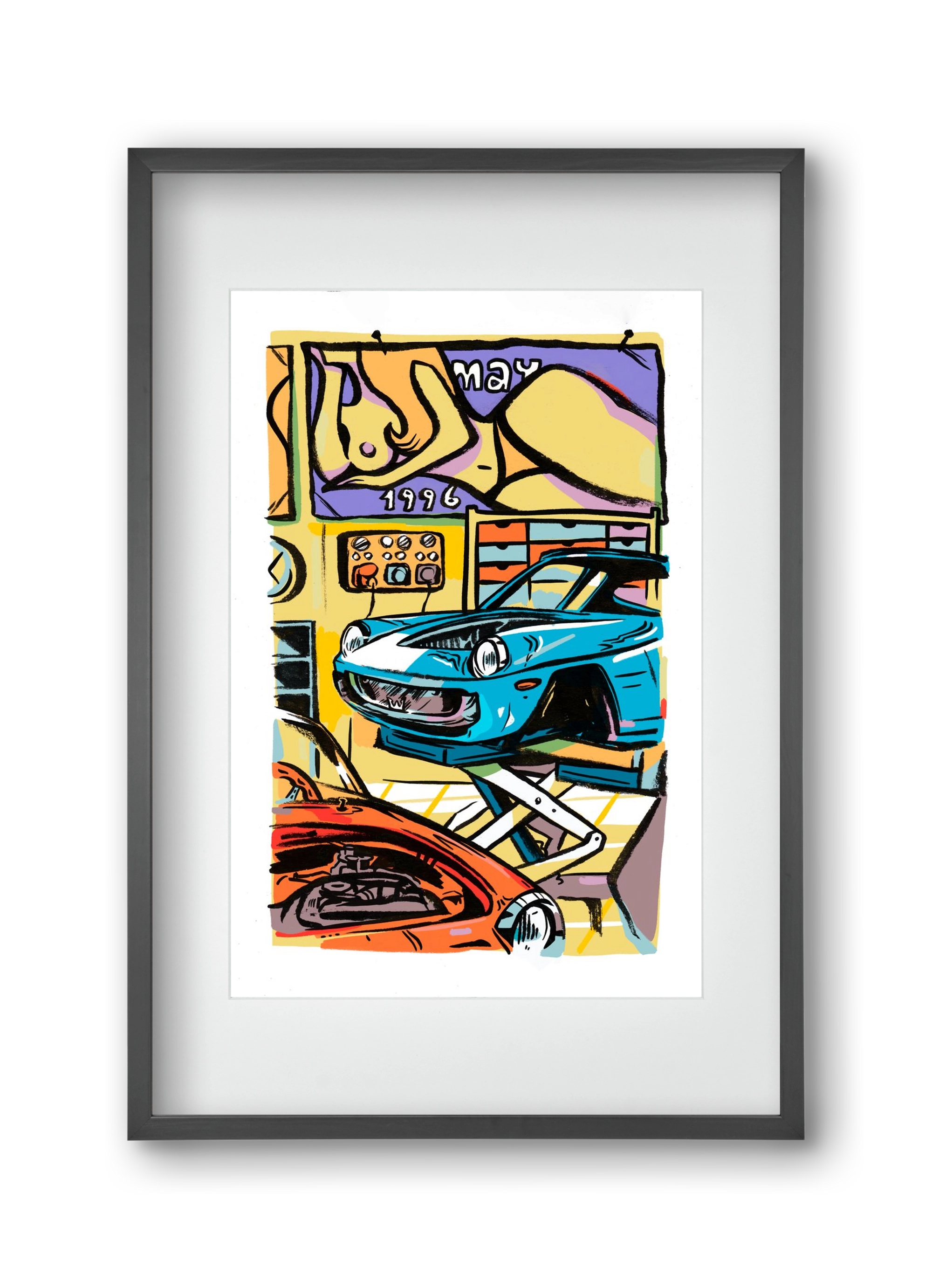 Műhely, 30x45 cm (20x30 cm), Fekete keret, paszpartuval