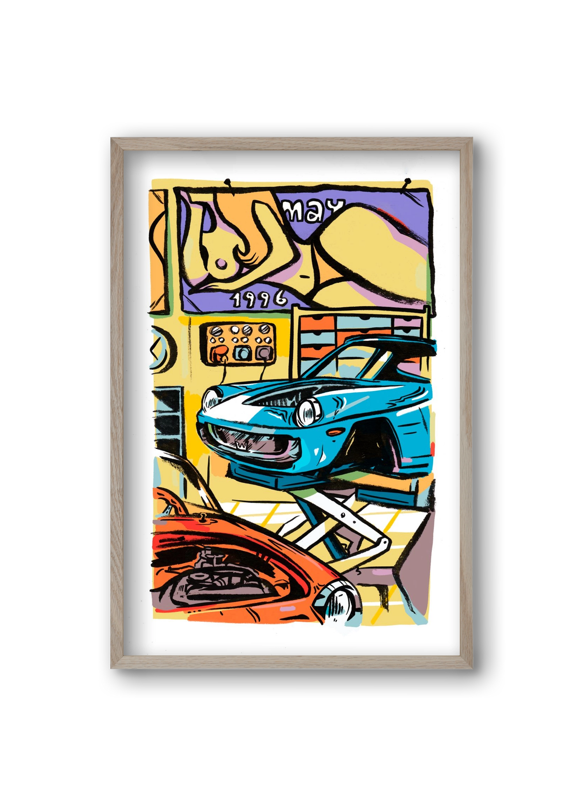 Műhely, 20x30 cm (20x30 cm), Tölgy keret