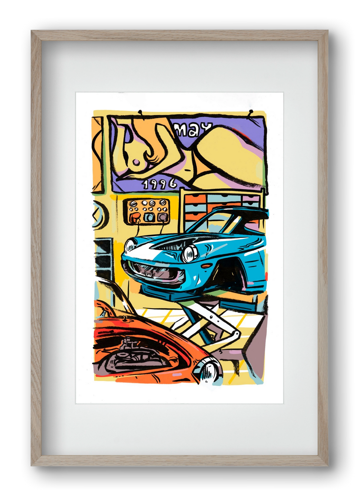 Műhely, 40x60 cm (30x45 cm), Tölgy keret, paszpartuval