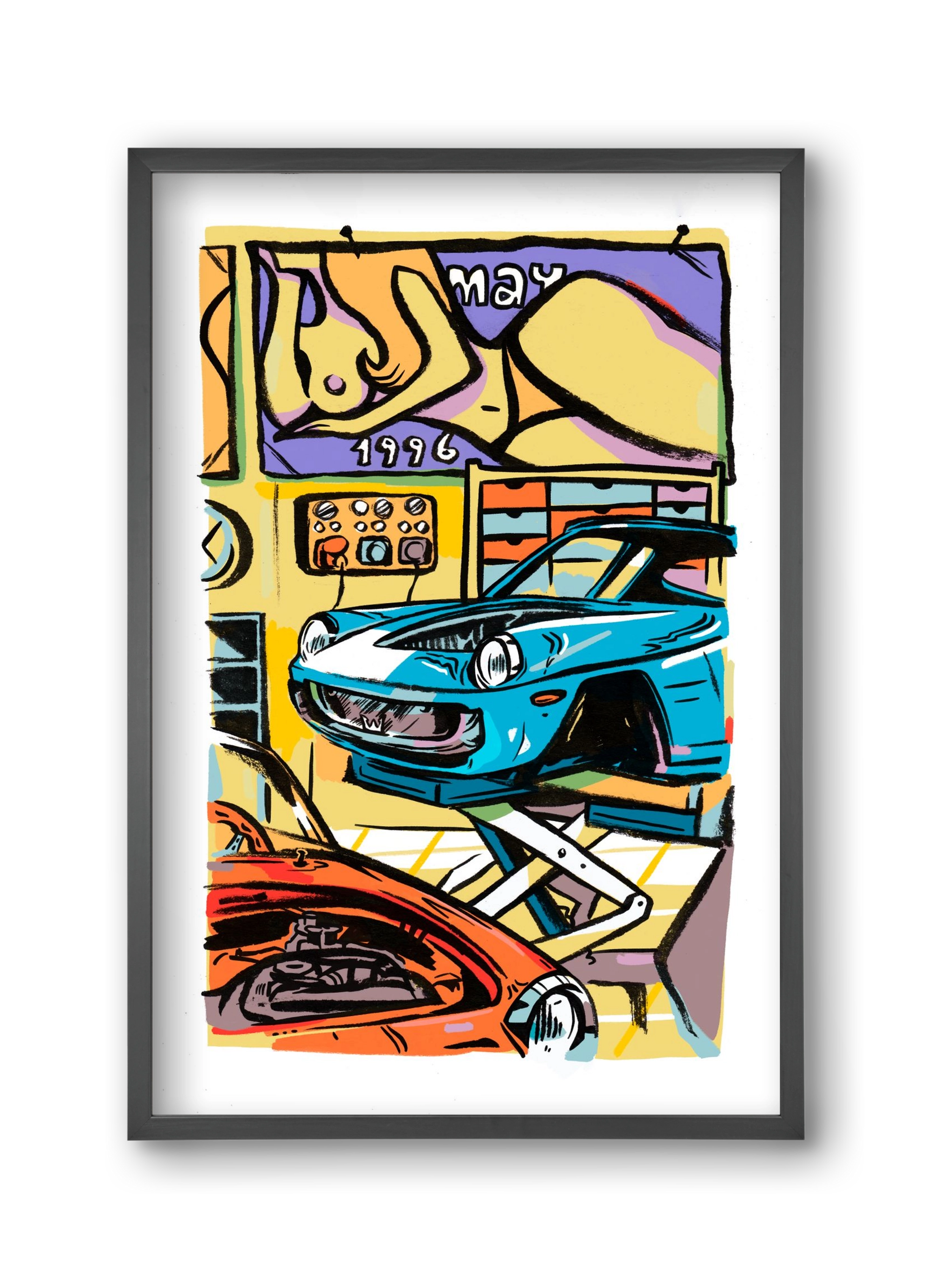 Műhely, 30x45 cm (30x45 cm), Fekete keret