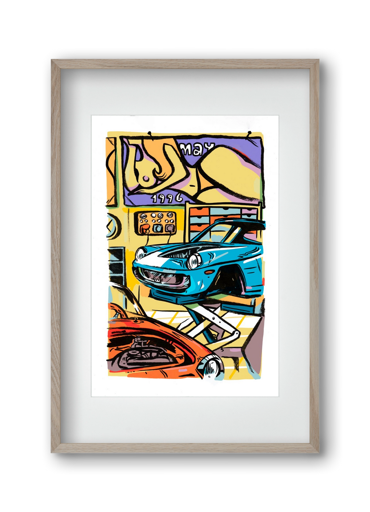 Műhely, 30x45 cm (20x30 cm), Tölgy keret, paszpartuval