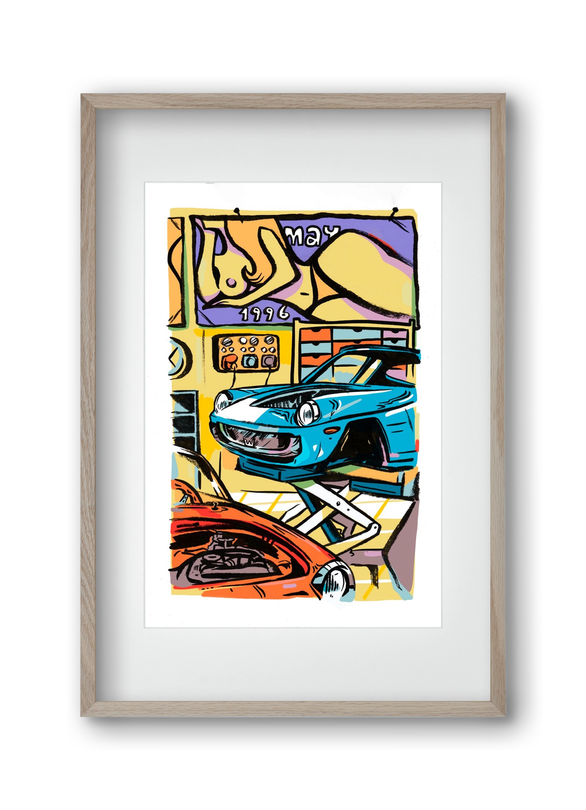 Műhely, 30x45 cm (20x30 cm), Tölgy keret, paszpartuval