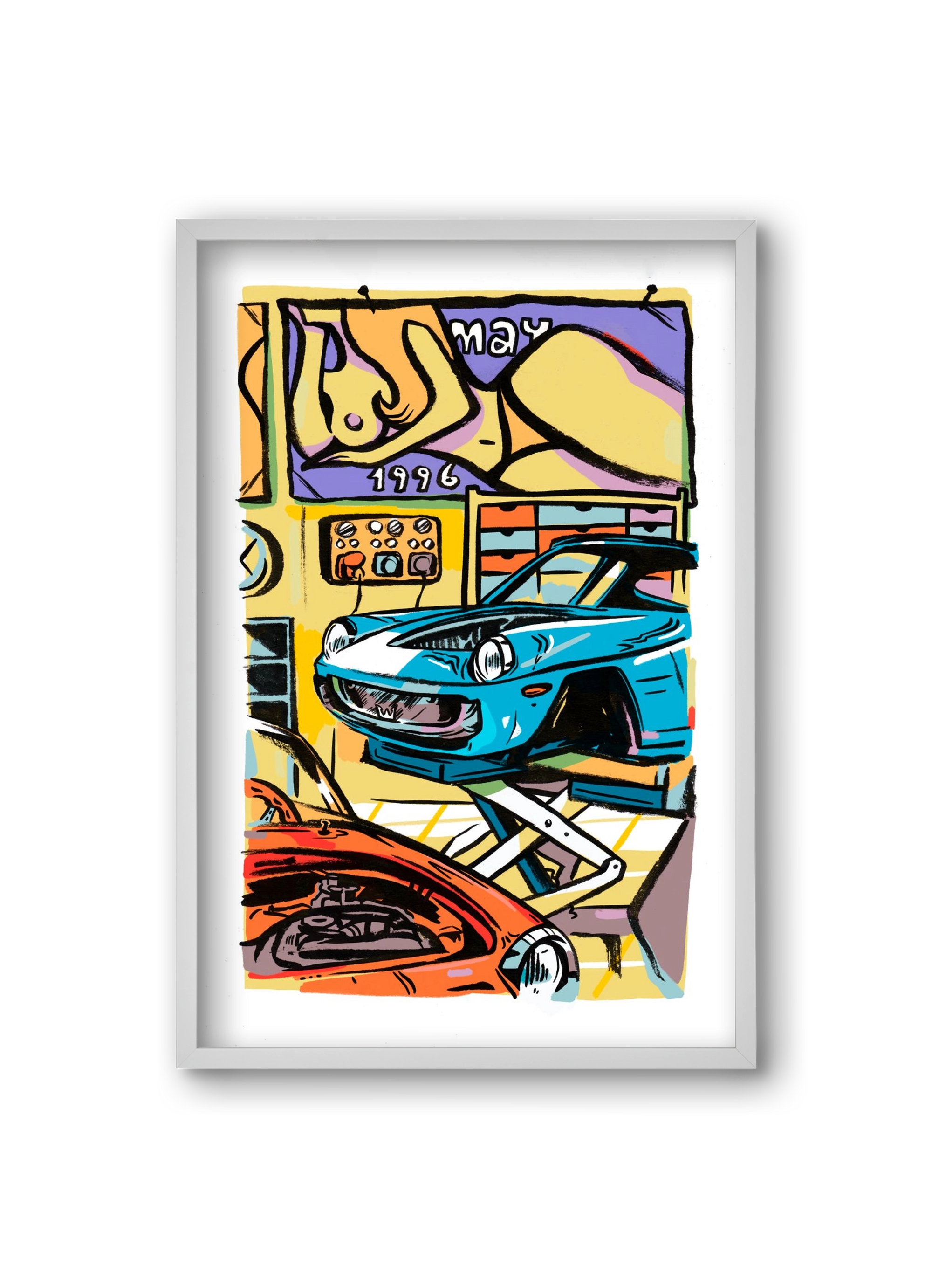 Műhely, 20x30 cm (20x30 cm), Fehér keret