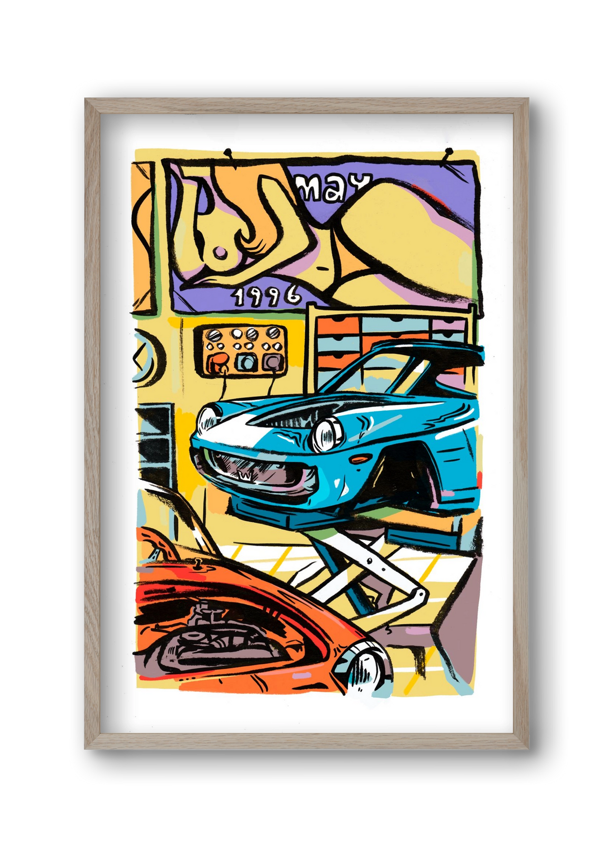 Műhely, 30x45 cm (30x45 cm), Tölgy keret