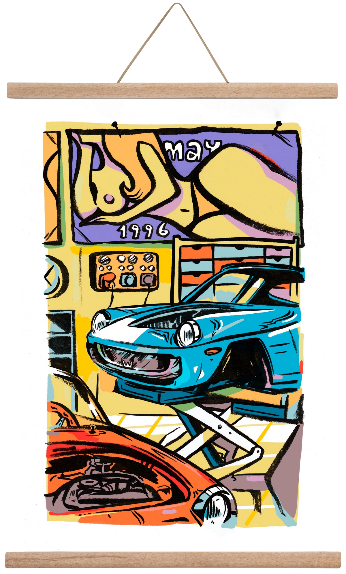 Műhely, 40x60 cm (40x60 cm), Tölgy akasztó