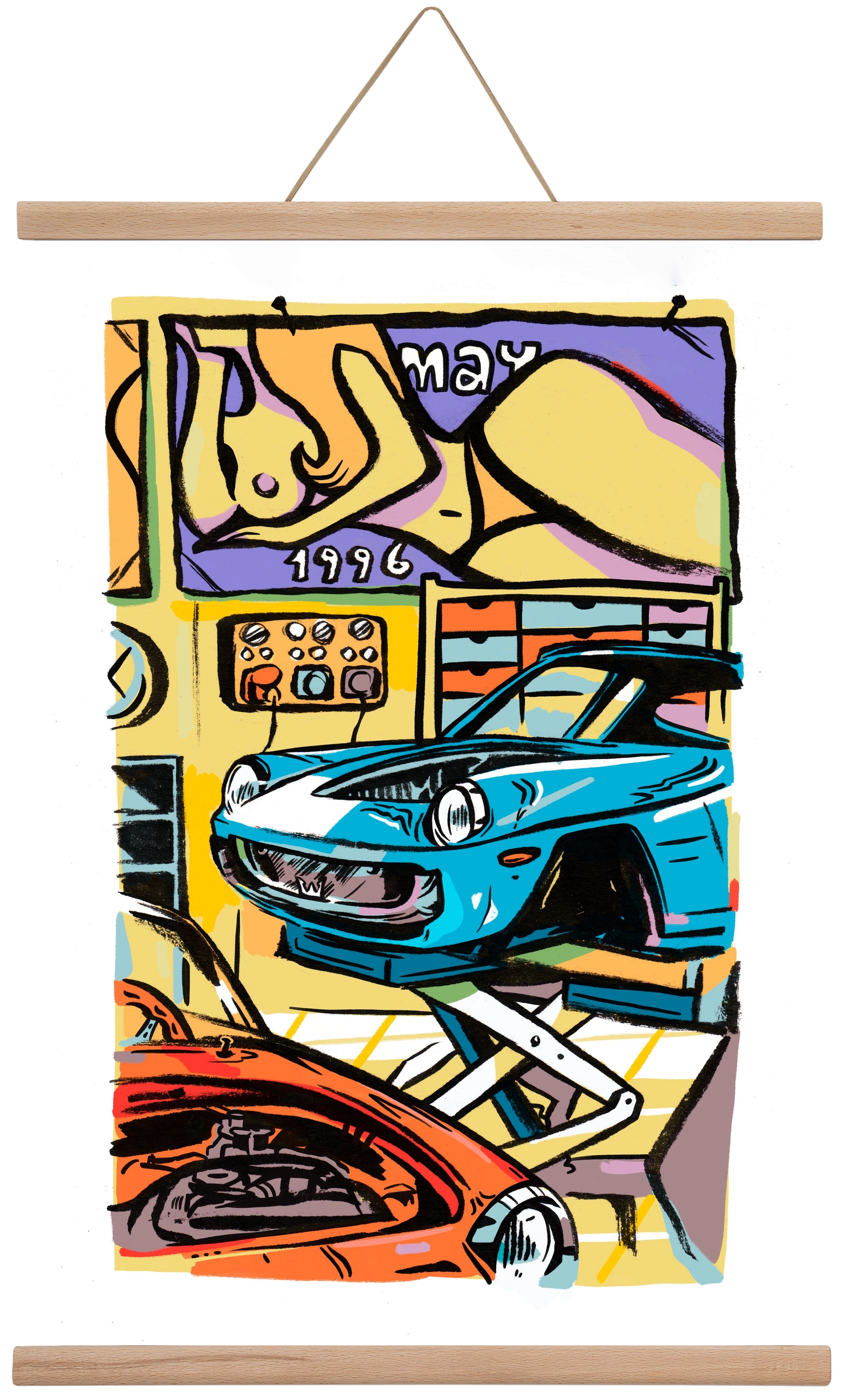 Műhely, 40x60 cm (40x60 cm), Tölgy akasztó