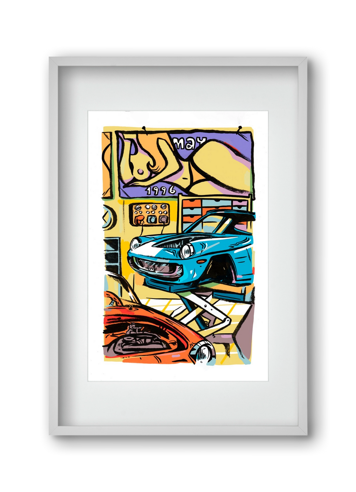 Műhely, 30x45 cm (20x30 cm), Fehér keret, paszpartuval