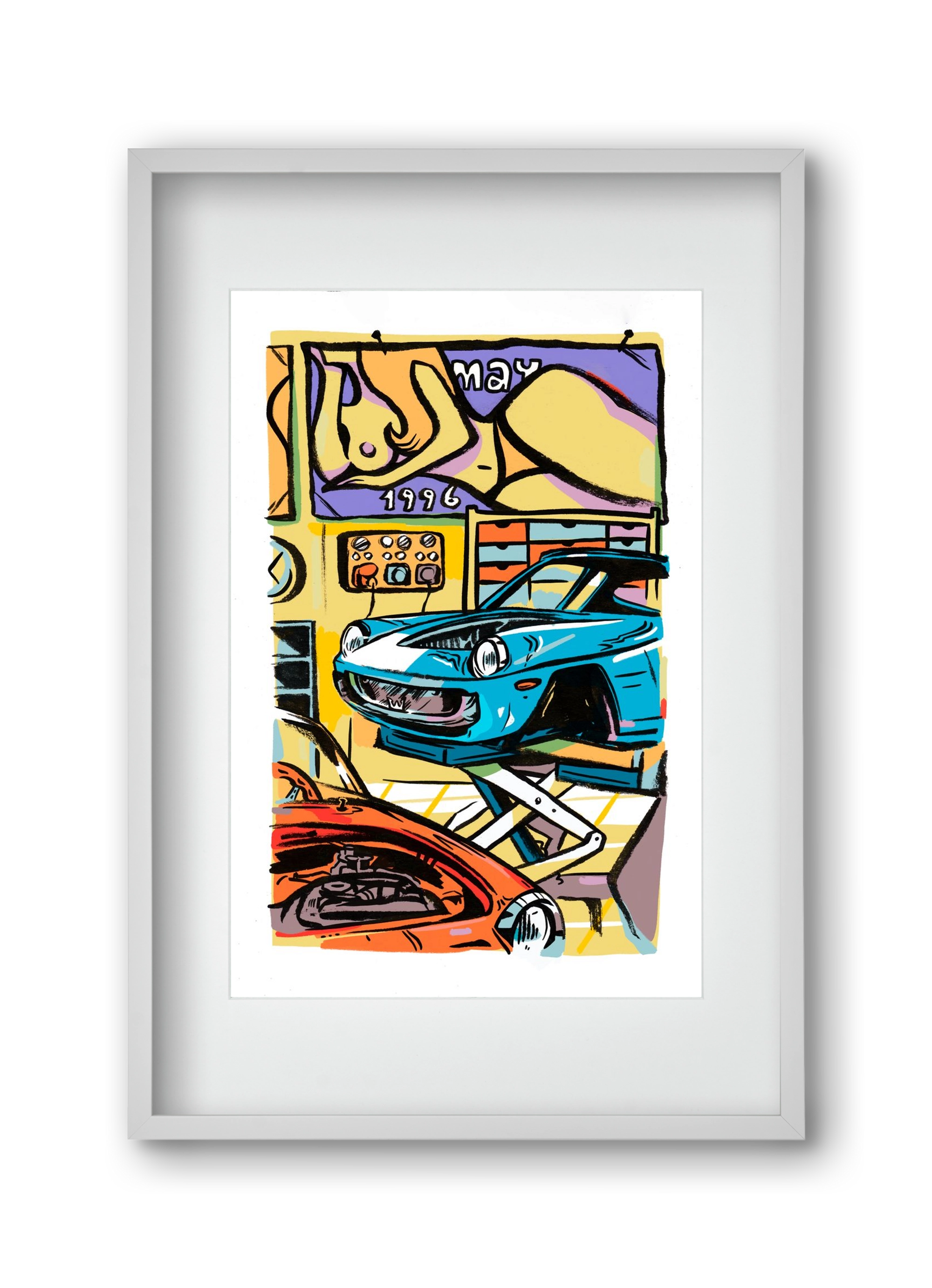 Műhely, 30x45 cm (20x30 cm), Fehér keret, paszpartuval