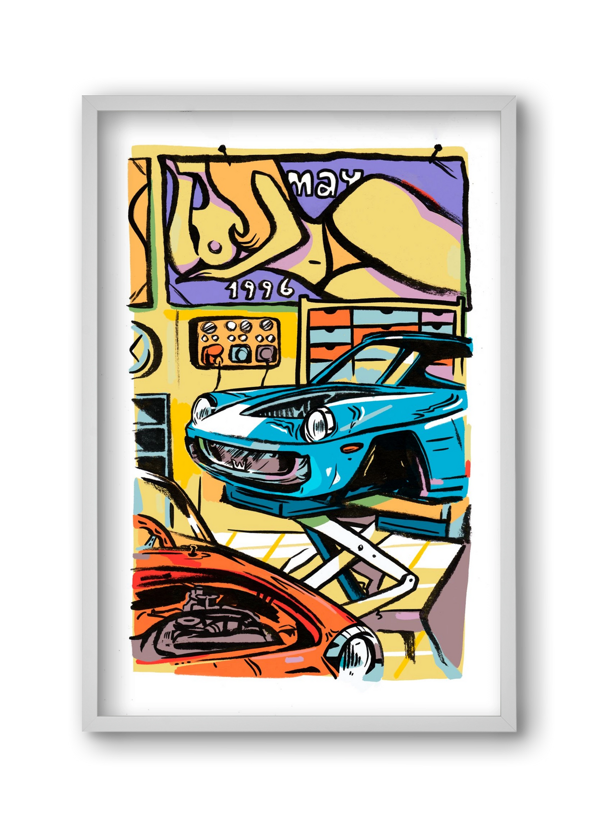 Műhely, 30x45 cm (30x45 cm), Fehér keret