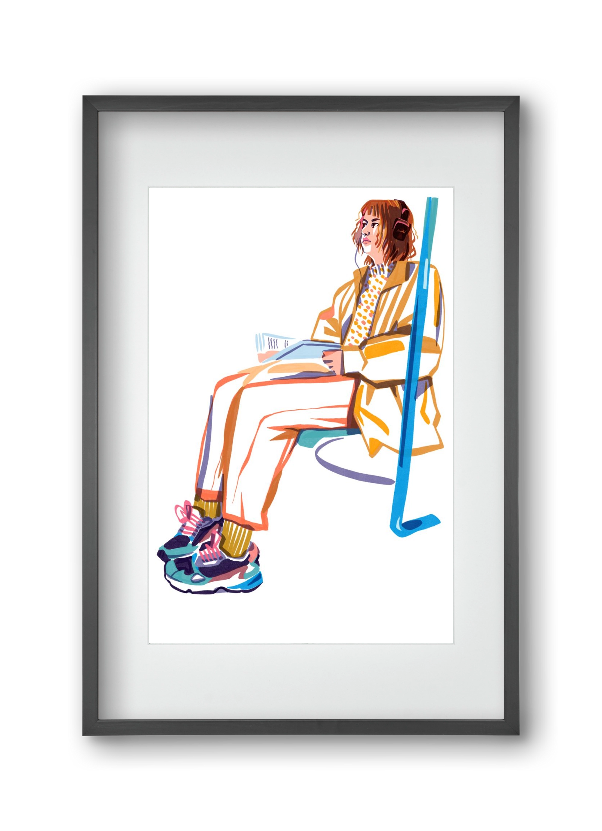 Buszon 1, 30x45 cm (20x30 cm), Fekete keret, paszpartuval