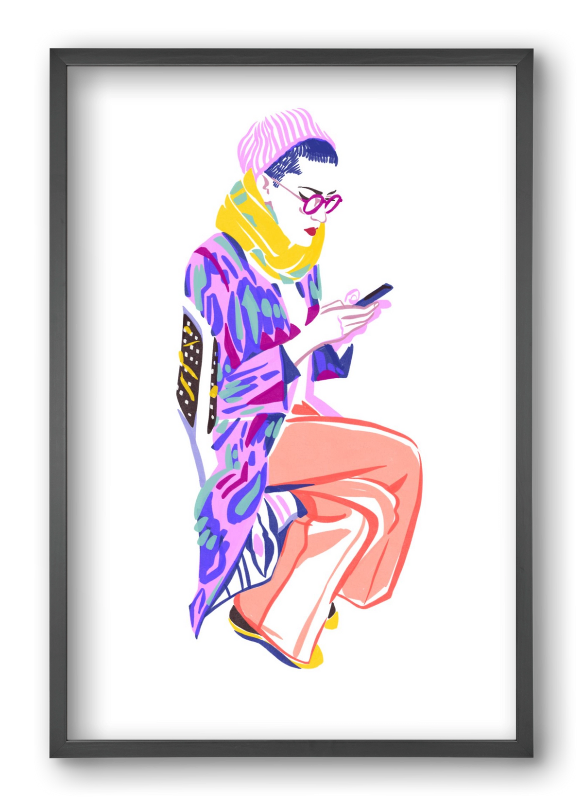 Buszon 2, 40x60 cm (40x60 cm), Fekete keret