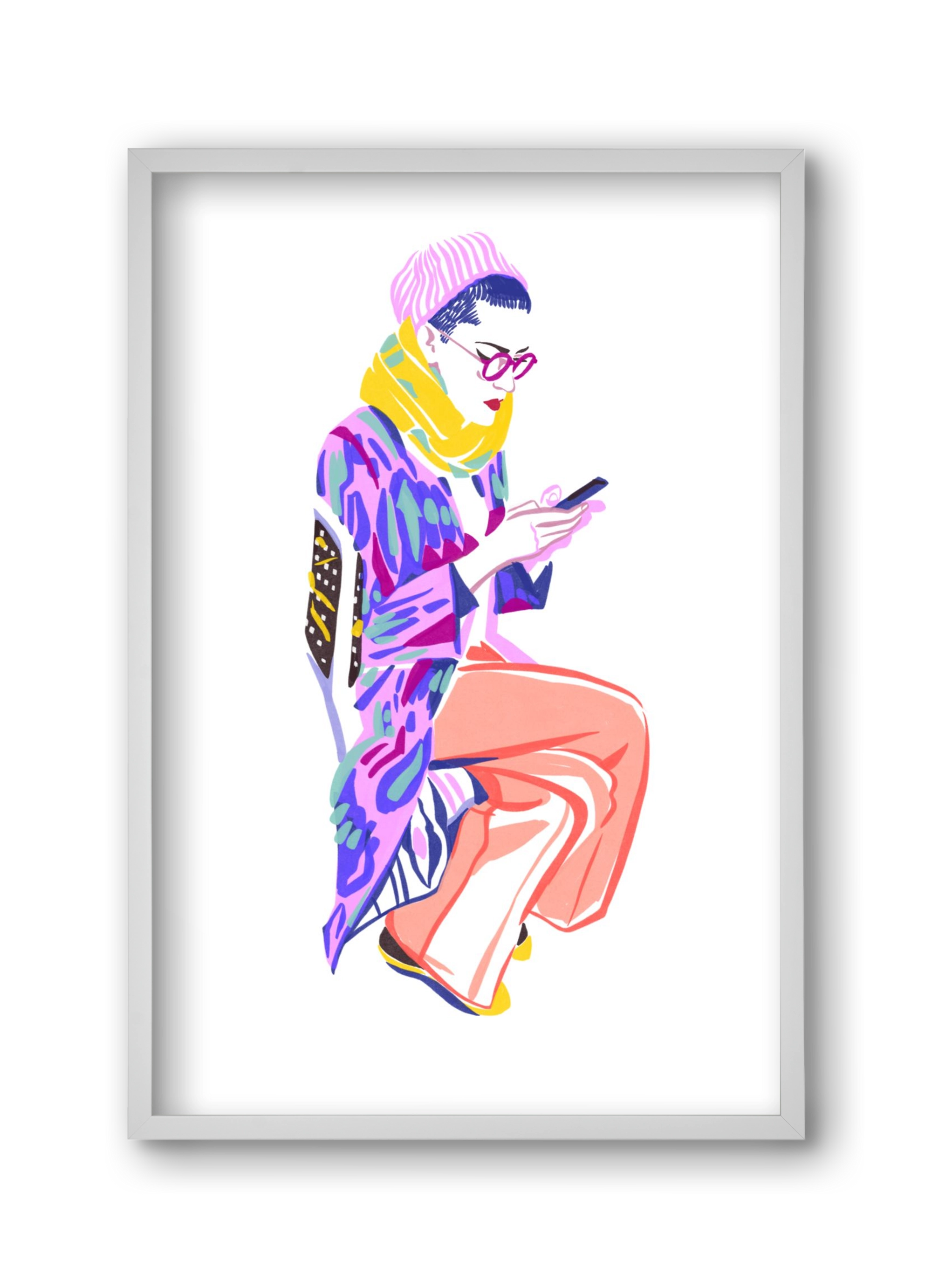 Buszon 2, 30x45 cm (30x45 cm), Fehér keret