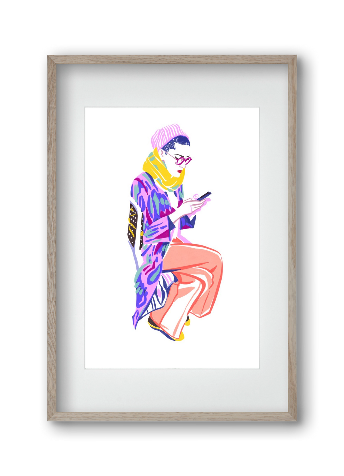 Buszon 2, 30x45 cm (20x30 cm), Tölgy keret, paszpartuval