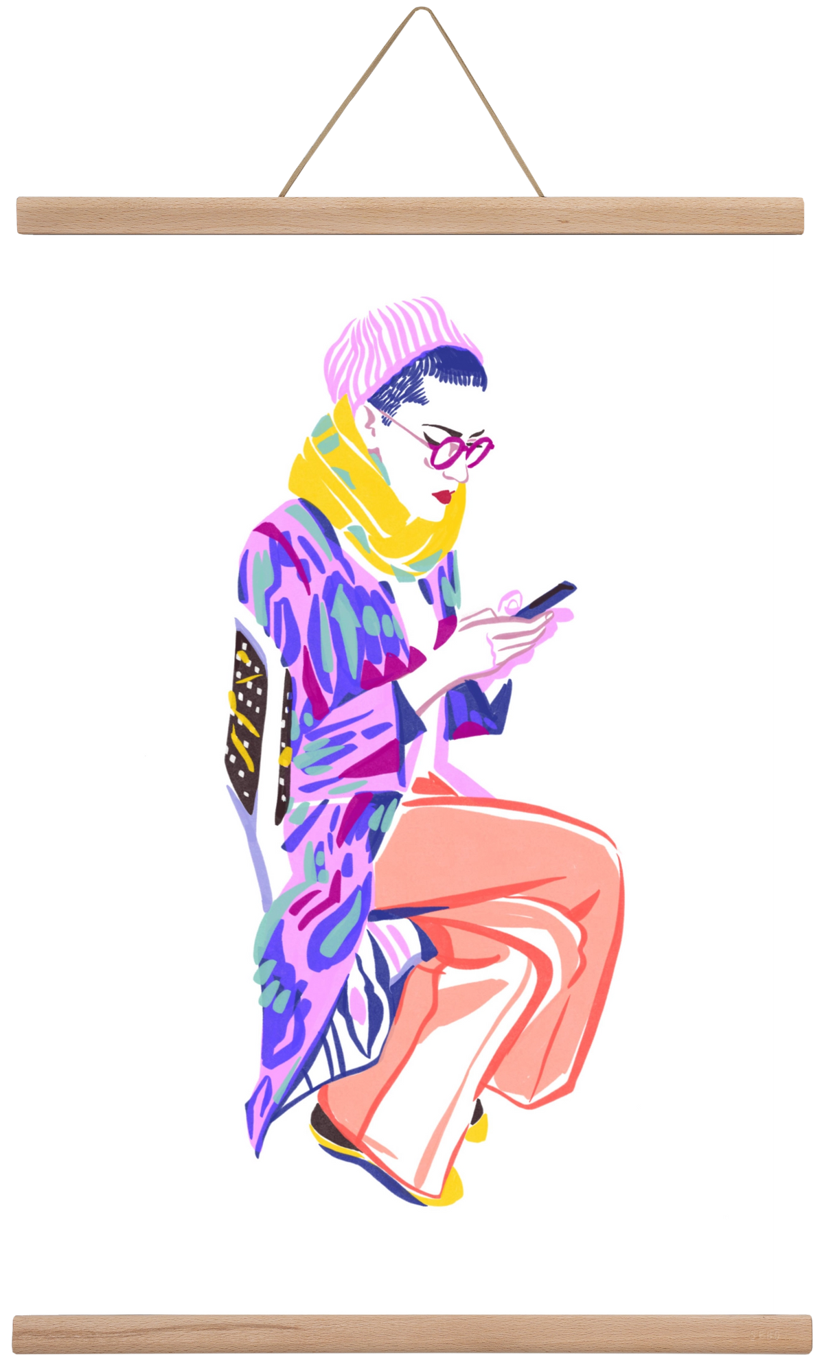 Buszon 2, 40x60 cm (40x60 cm), Tölgy akasztó