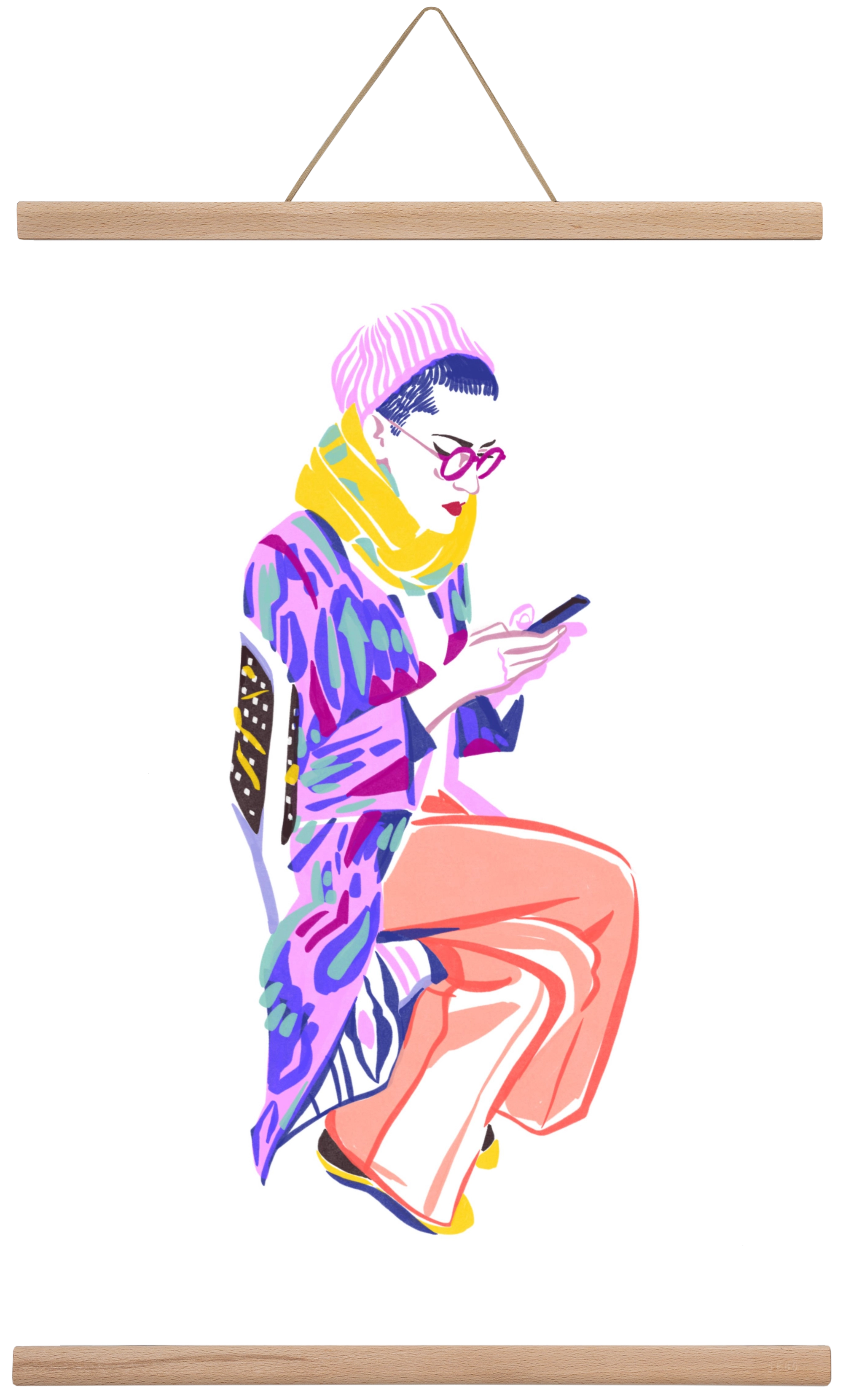 Buszon 2, 40x60 cm (40x60 cm), Tölgy akasztó