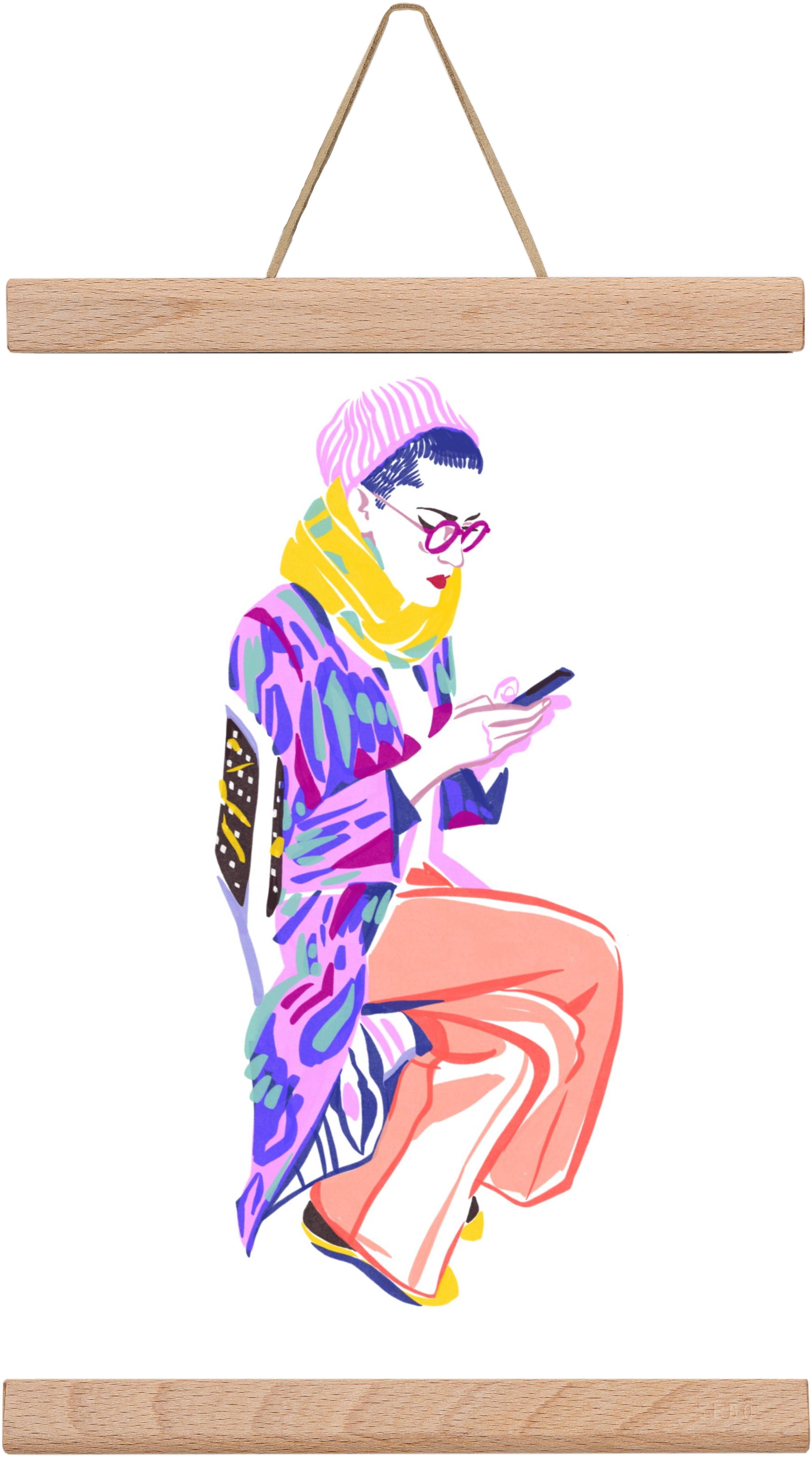 Buszon 2, 20x30 cm (20x30 cm), Tölgy akasztó