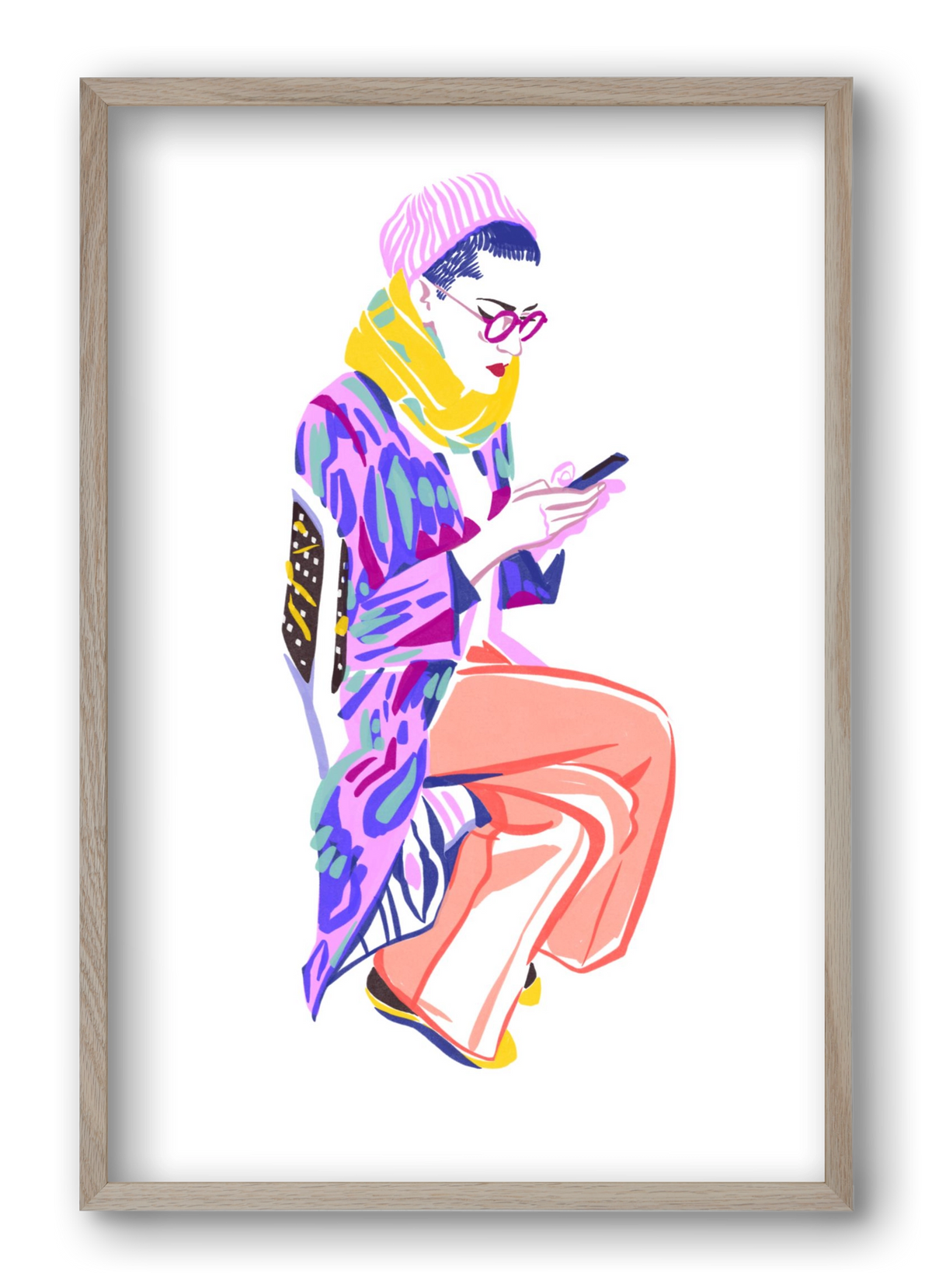 Buszon 2, 40x60 cm (40x60 cm), Tölgy keret