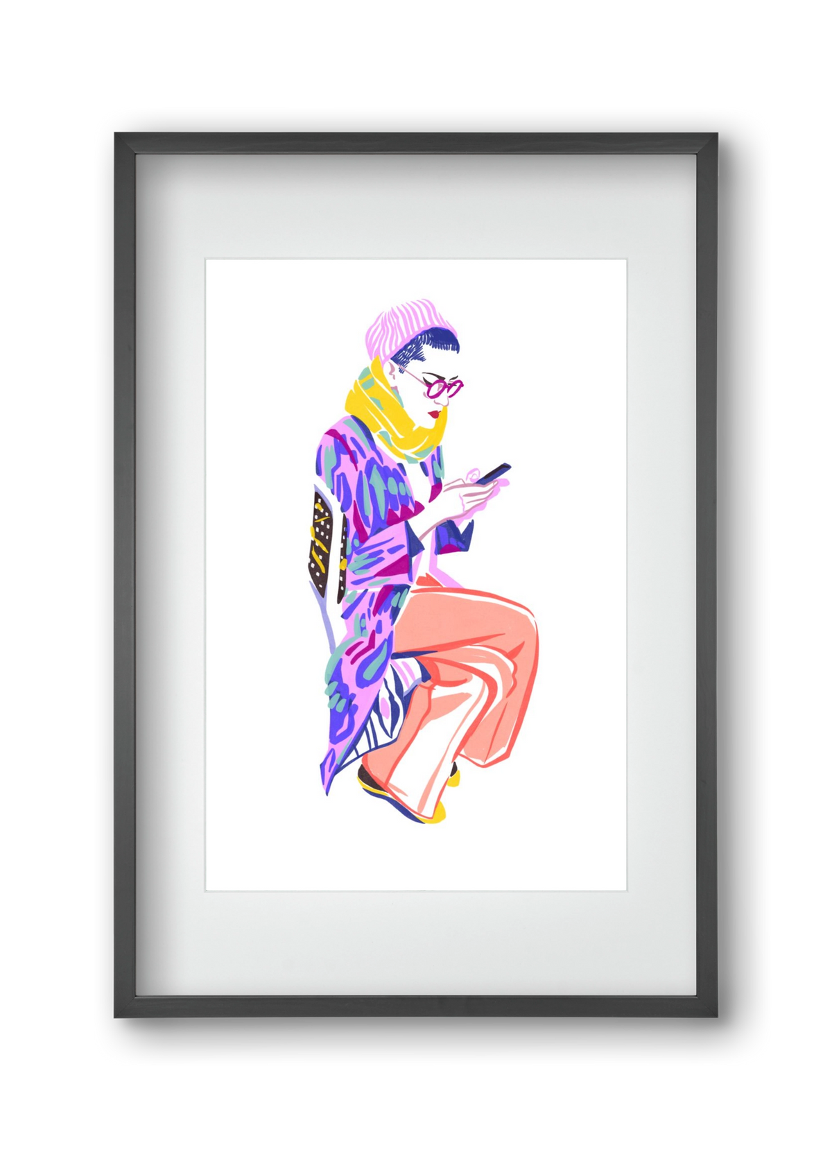 Buszon 2, 30x45 cm (20x30 cm), Fekete keret, paszpartuval