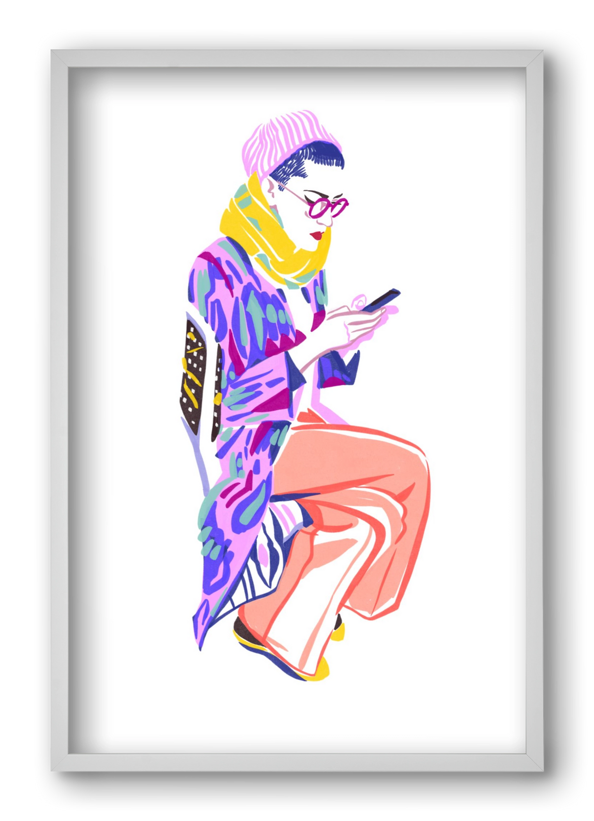 Buszon 2, 40x60 cm (40x60 cm), Fehér keret