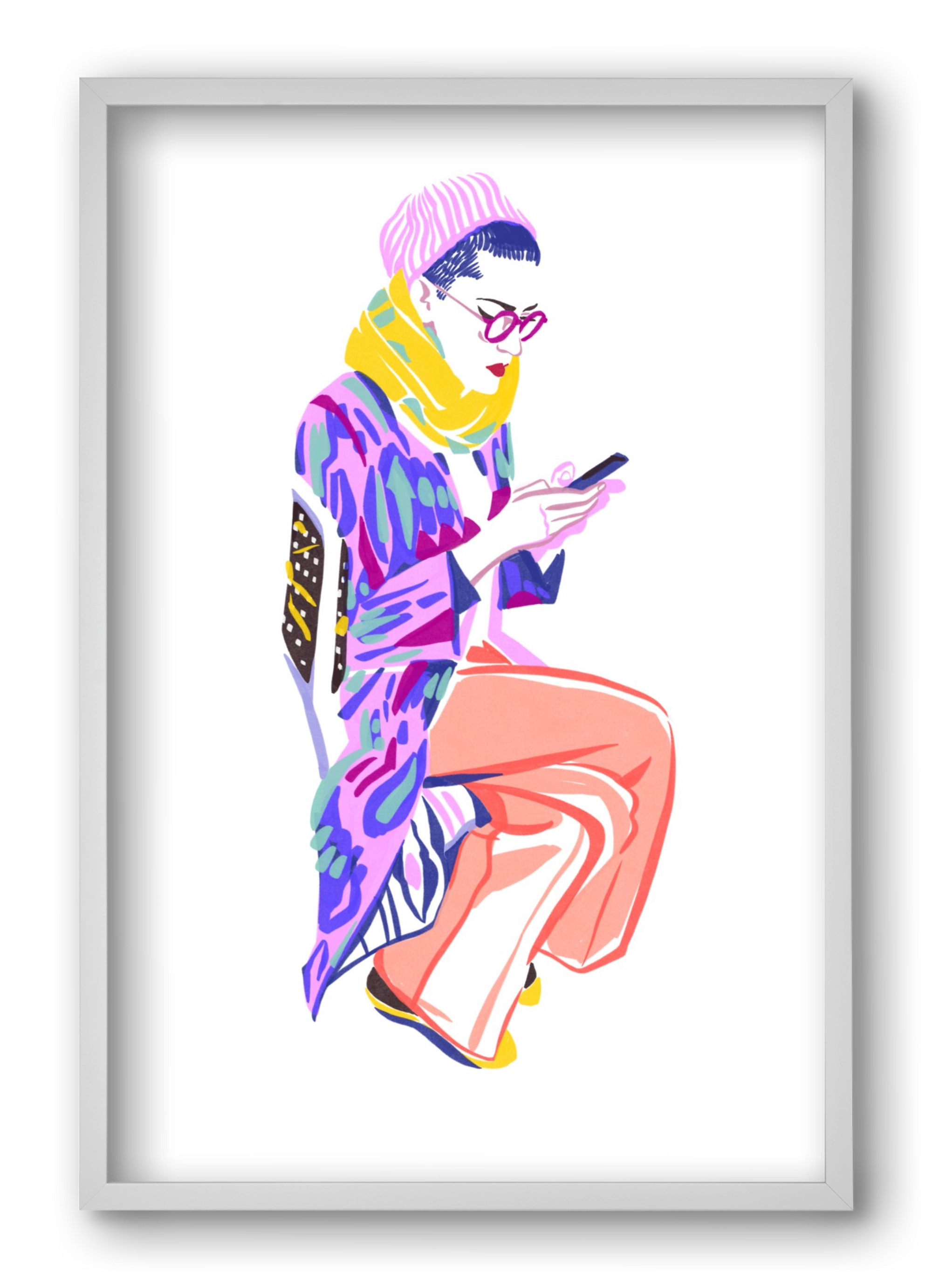 Buszon 2, 40x60 cm (40x60 cm), Fehér keret