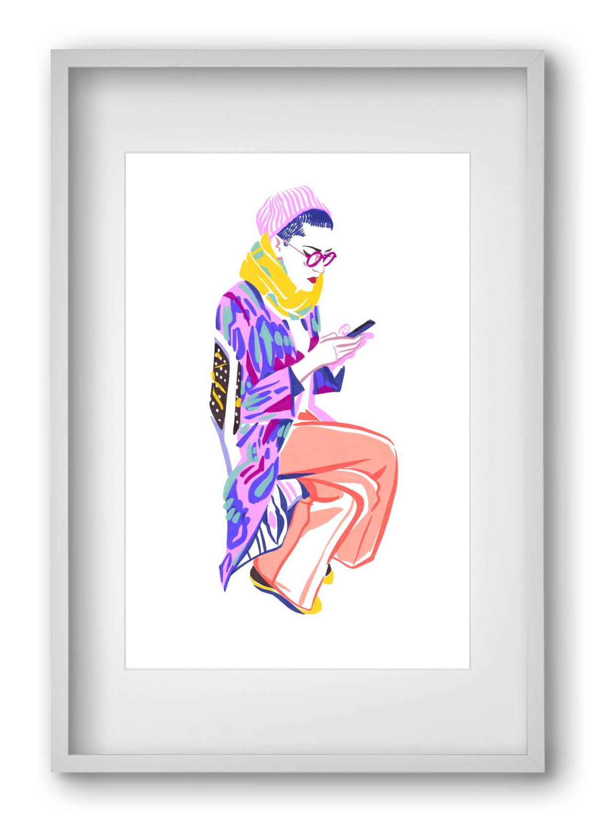 Buszon 2, 40x60 cm (30x45 cm), Fehér keret, paszpartuval