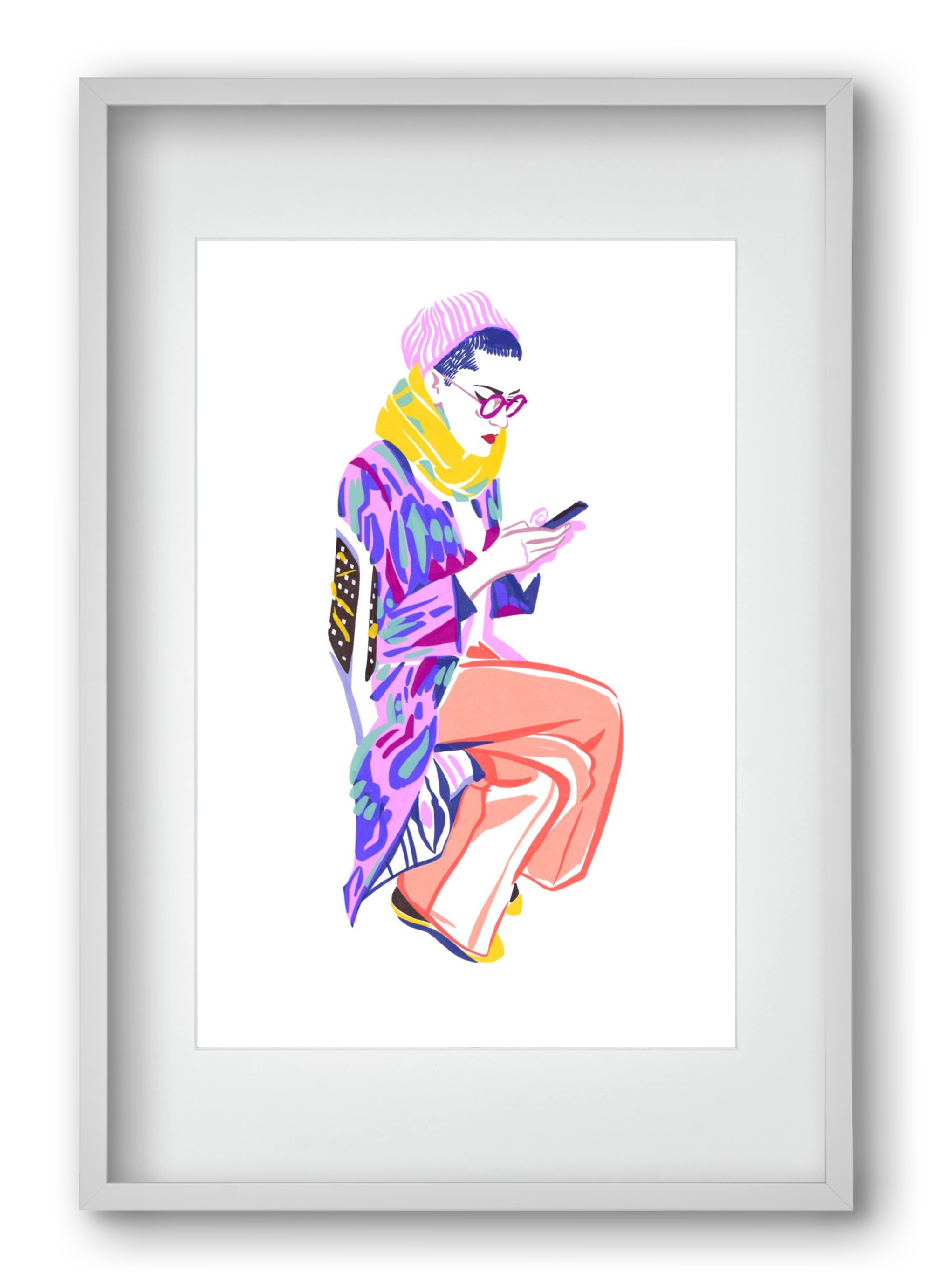 Buszon 2, 40x60 cm (30x45 cm), Fehér keret, paszpartuval