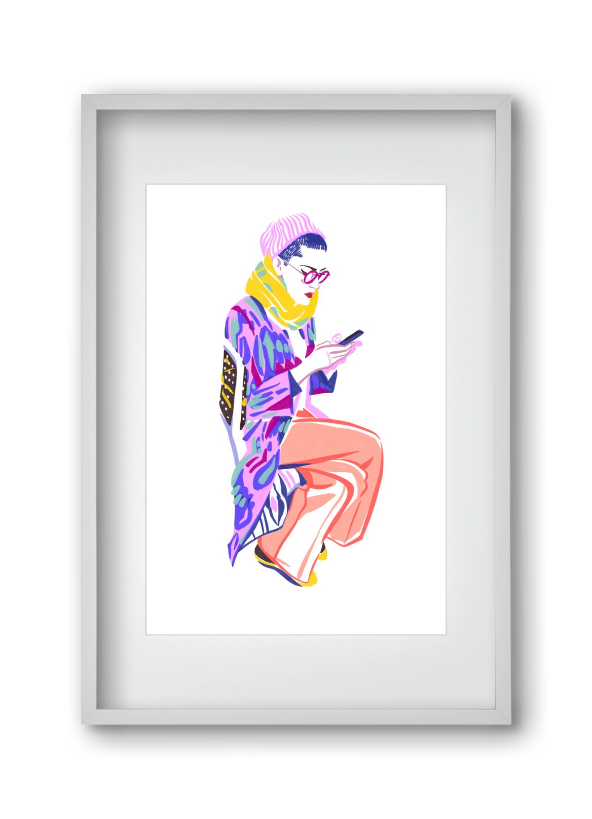 Buszon 2, 30x45 cm (20x30 cm), Fehér keret, paszpartuval