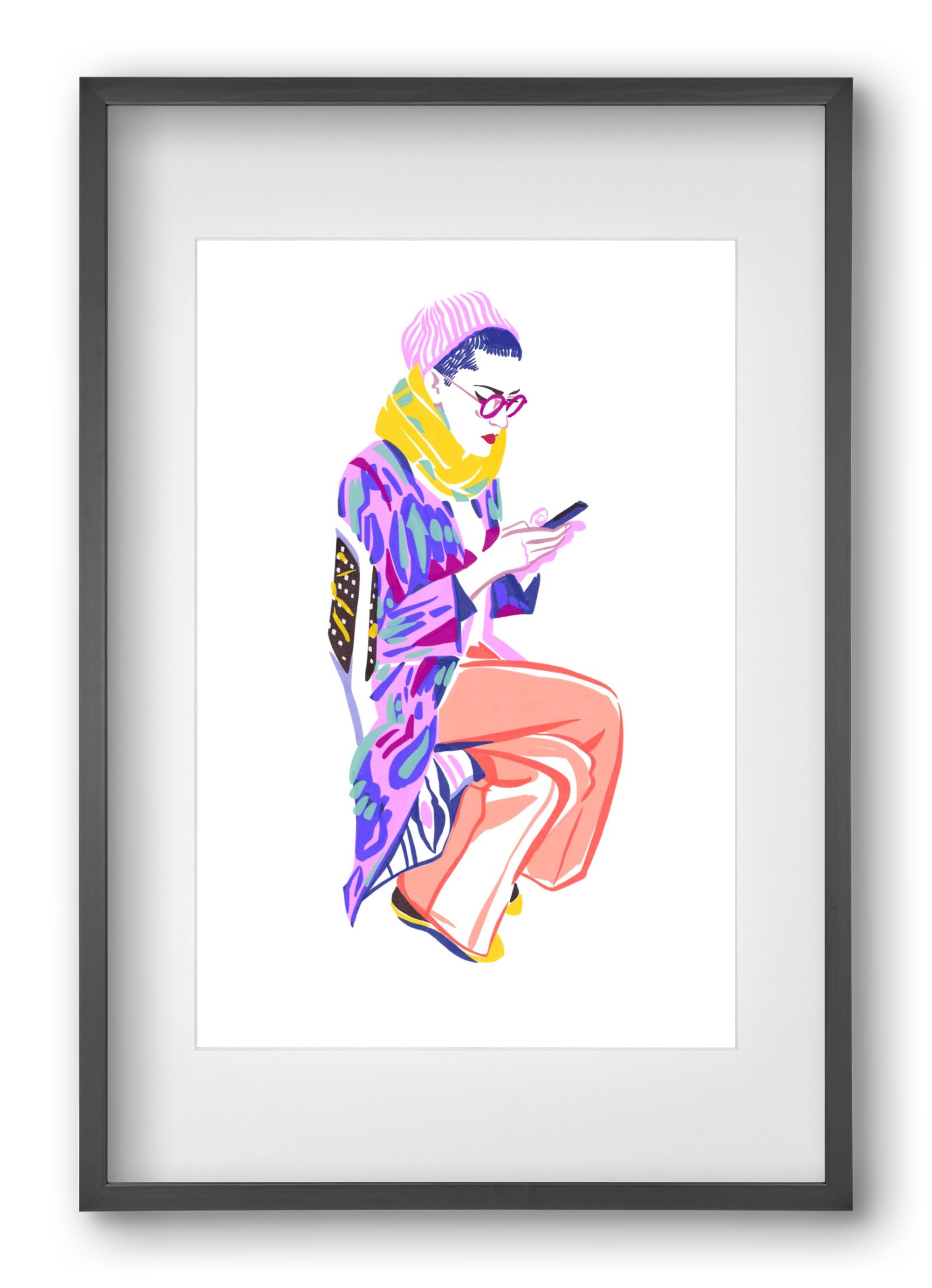 Buszon 2, 40x60 cm (30x45 cm), Fekete keret, paszpartuval