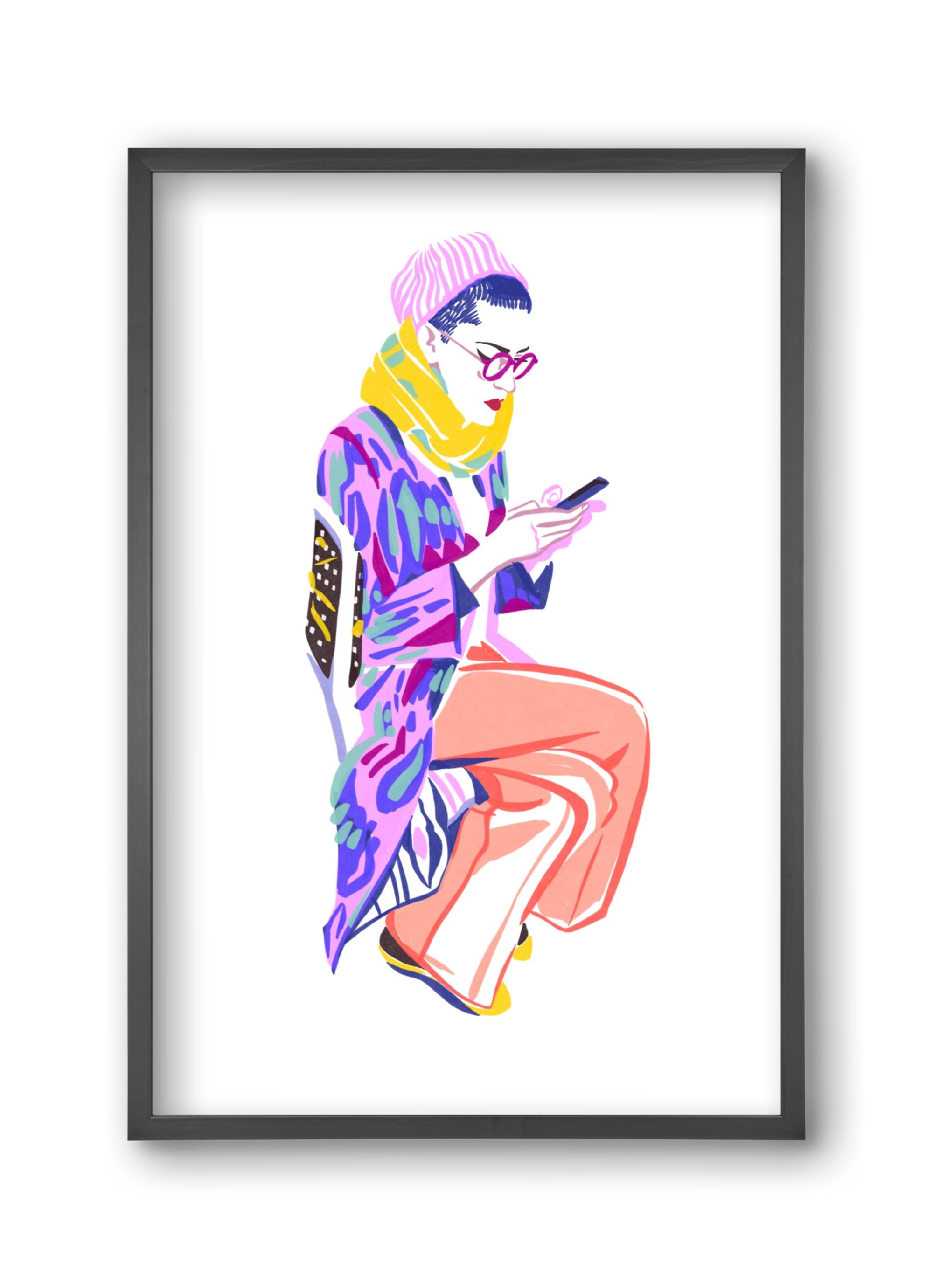 Buszon 2, 30x45 cm (30x45 cm), Fekete keret