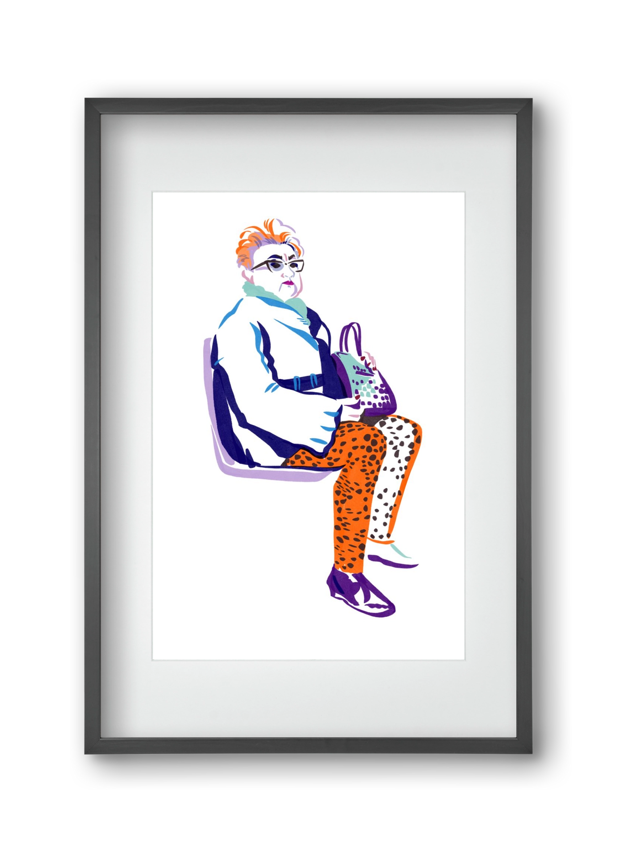 Buszon 3, 30x45 cm (20x30 cm), Fekete keret, paszpartuval