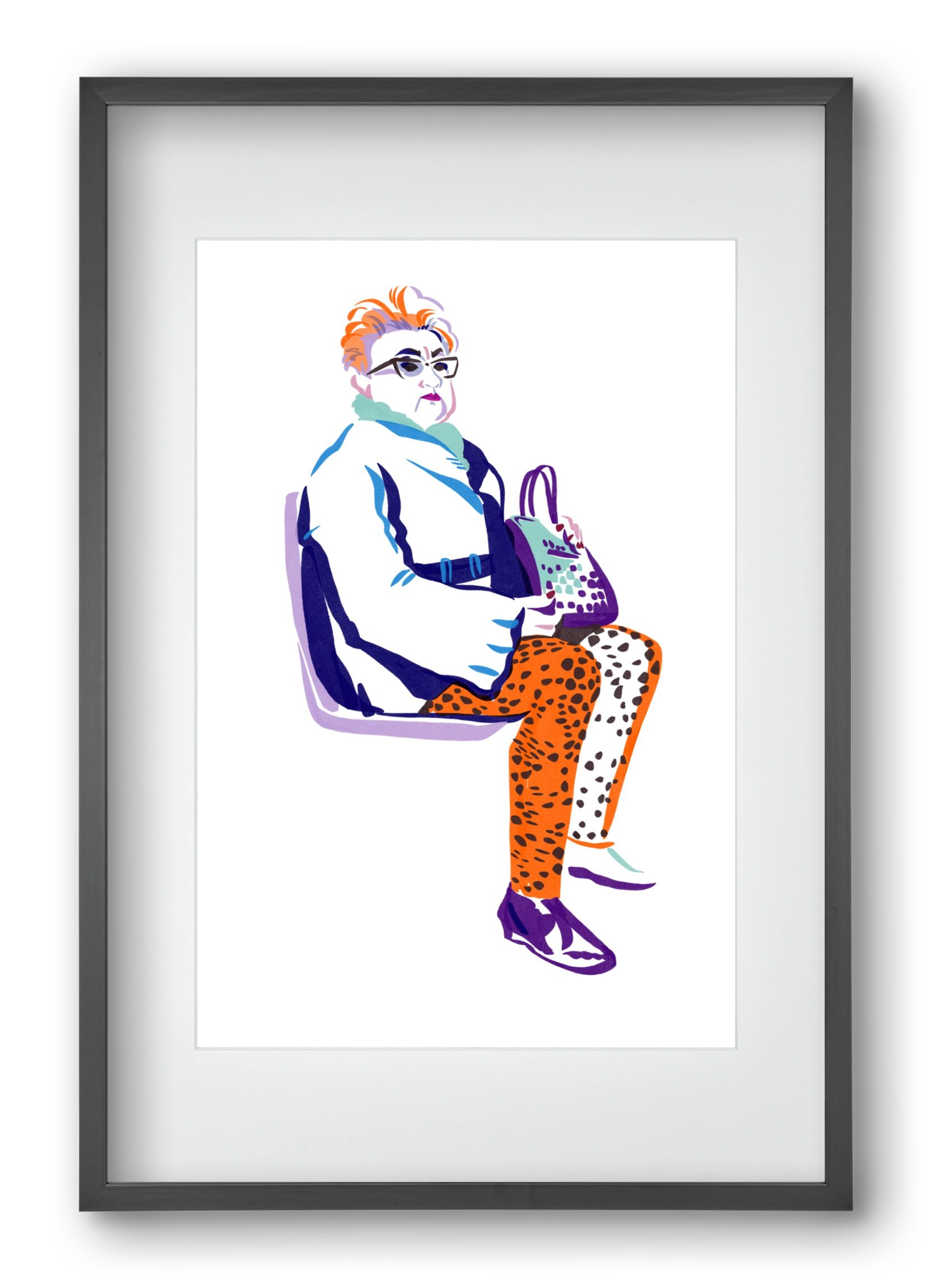 Buszon 3, 40x60 cm (30x45 cm), Fekete keret, paszpartuval