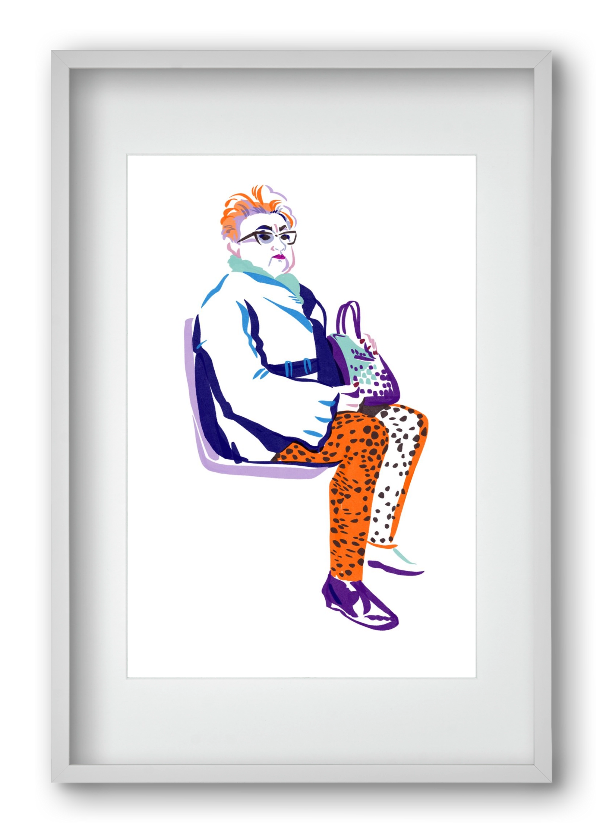 Buszon 3, 40x60 cm (30x45 cm), Fehér keret, paszpartuval