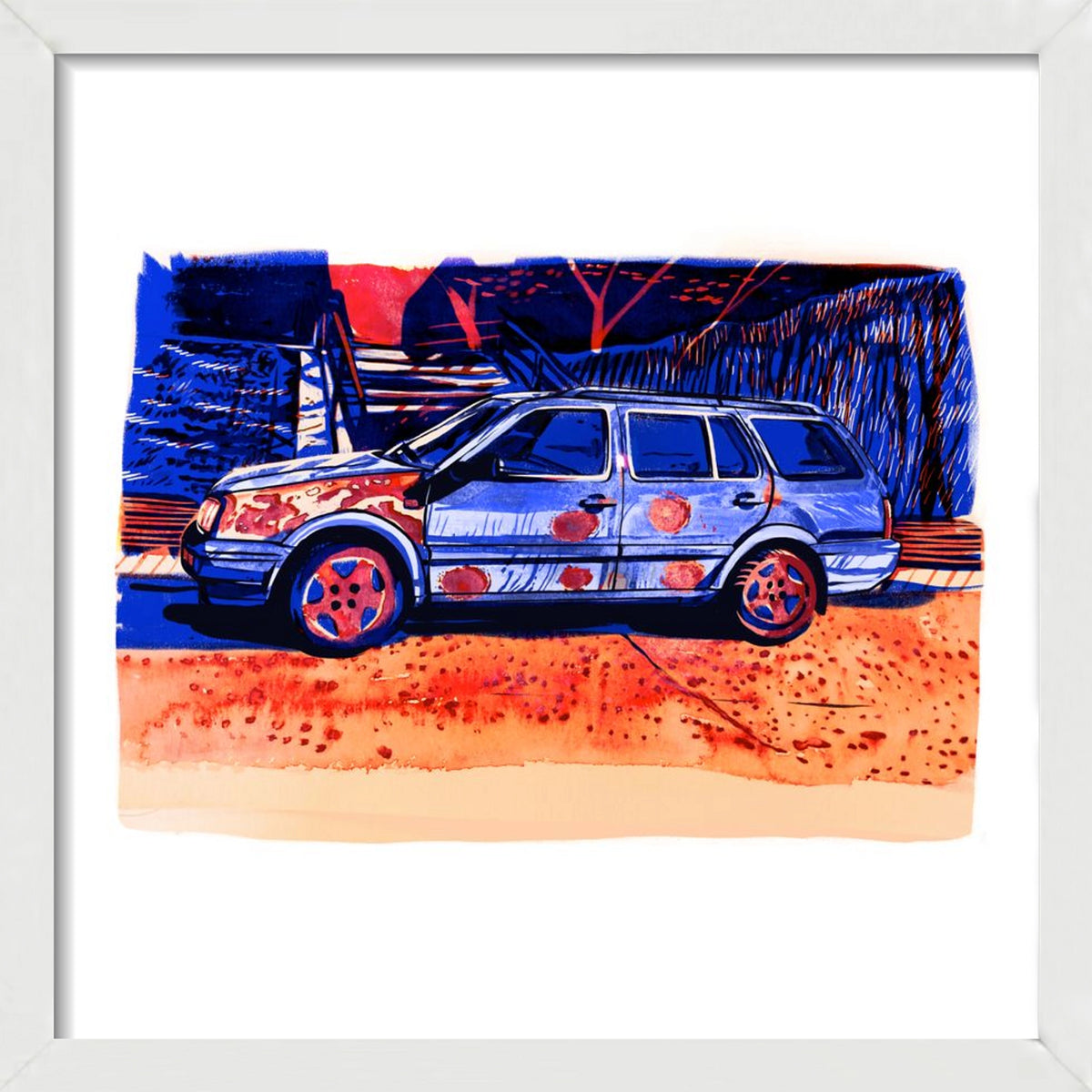 Rozsda, 50x50 cm (50x50 cm), Fehér keret