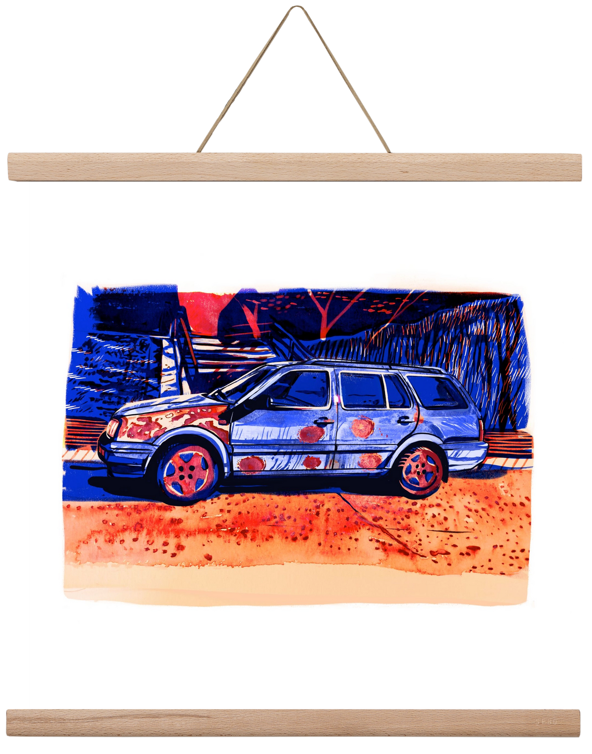 Rozsda, 40x40 cm (40x40 cm), Tölgy akasztó