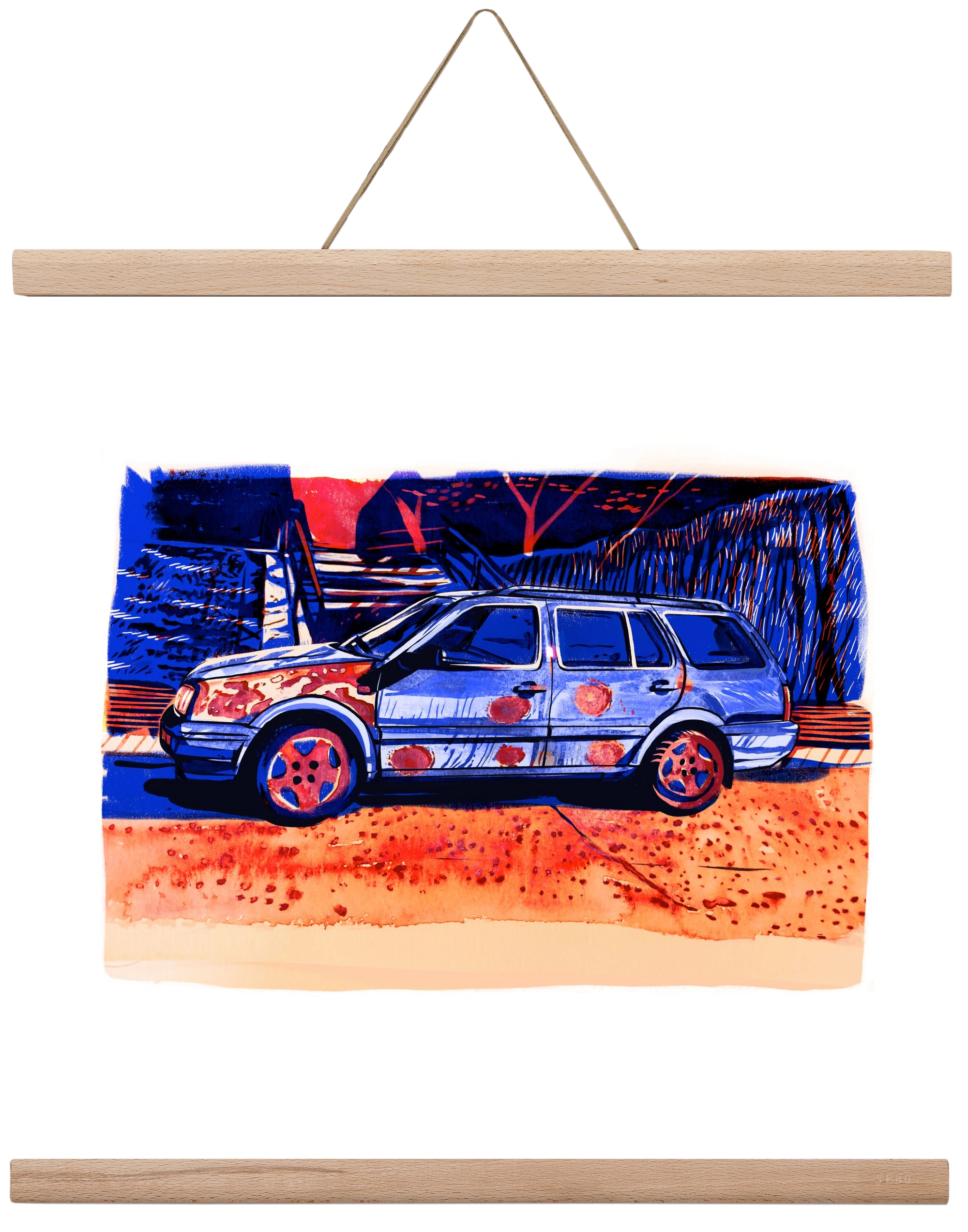 Rozsda, 40x40 cm (40x40 cm), Tölgy akasztó