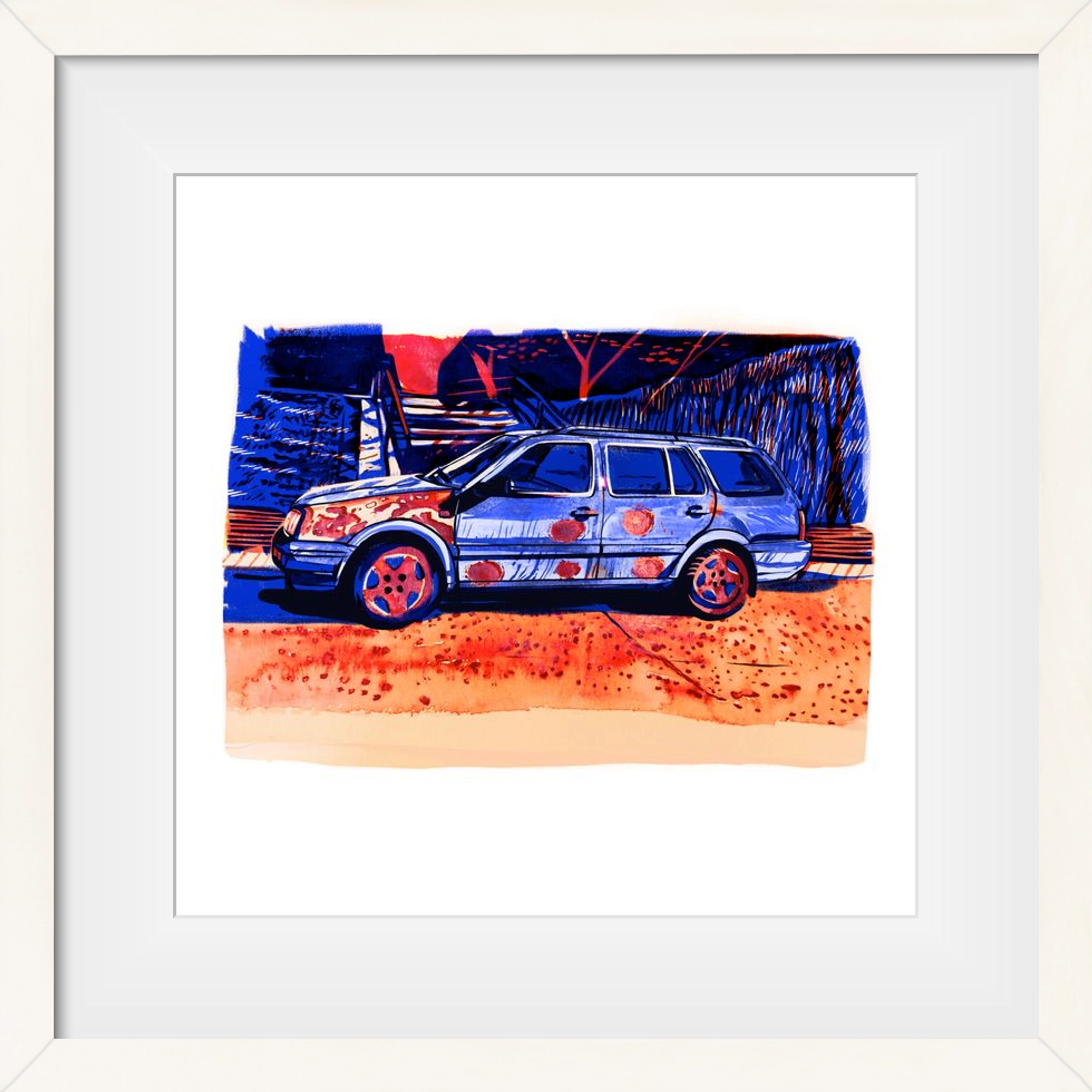 Rozsda, 40x40 cm (30x30 cm), Fehér keret, paszpartuval