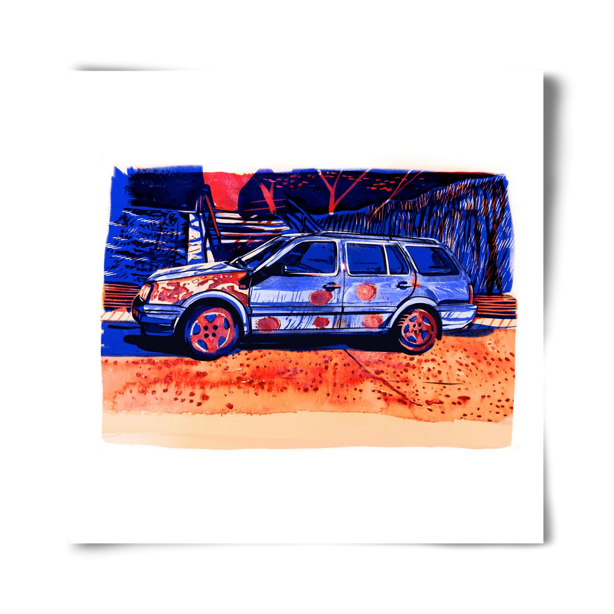 Rozsda, 40x40 cm, Keret nélkül