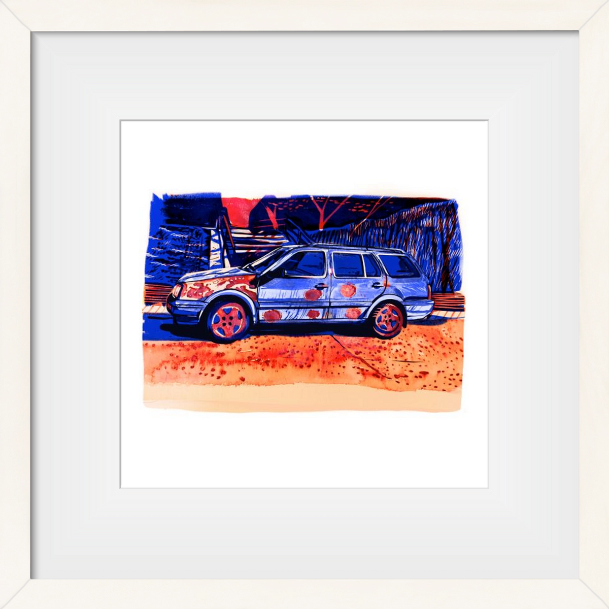 Rozsda, 30x30 cm (20x20 cm), Fehér keret, paszpartuval