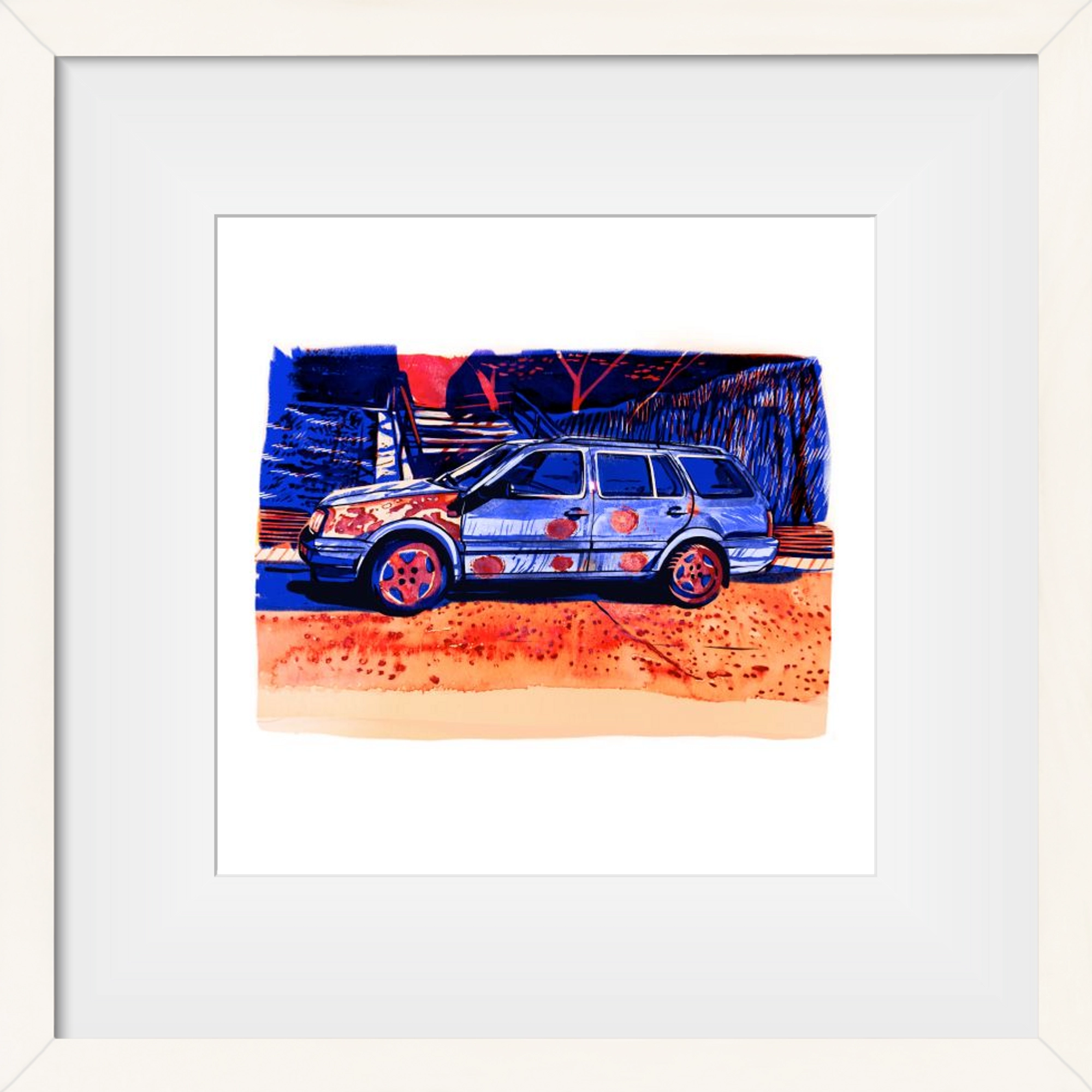 Rozsda, 30x30 cm (20x20 cm), Fehér keret, paszpartuval