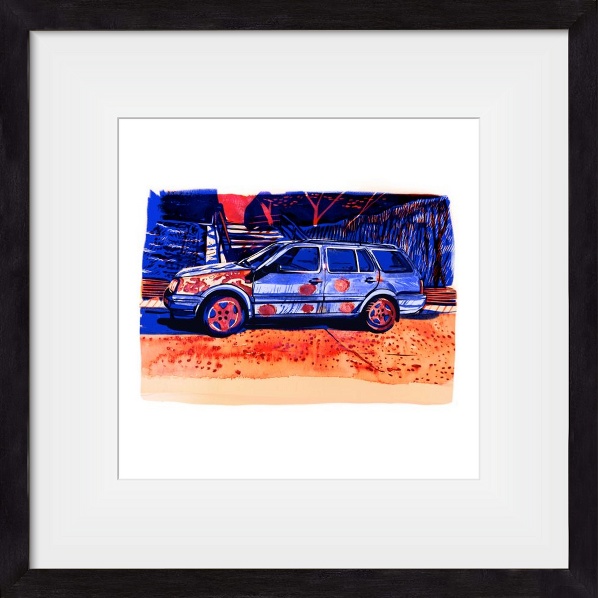 Rozsda, 30x30 cm (20x20 cm), Fekete keret, paszpartuval