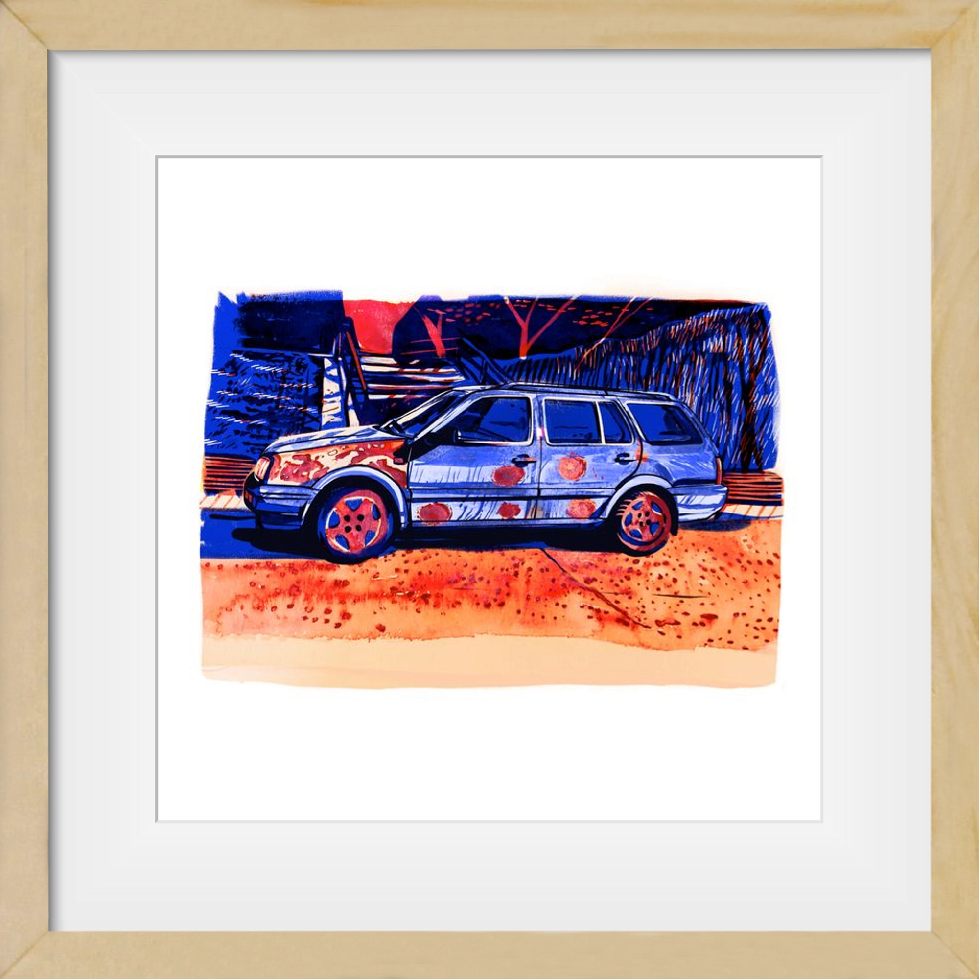 Rozsda, 50x50 cm (40x40 cm), Tölgy keret, paszpartuval