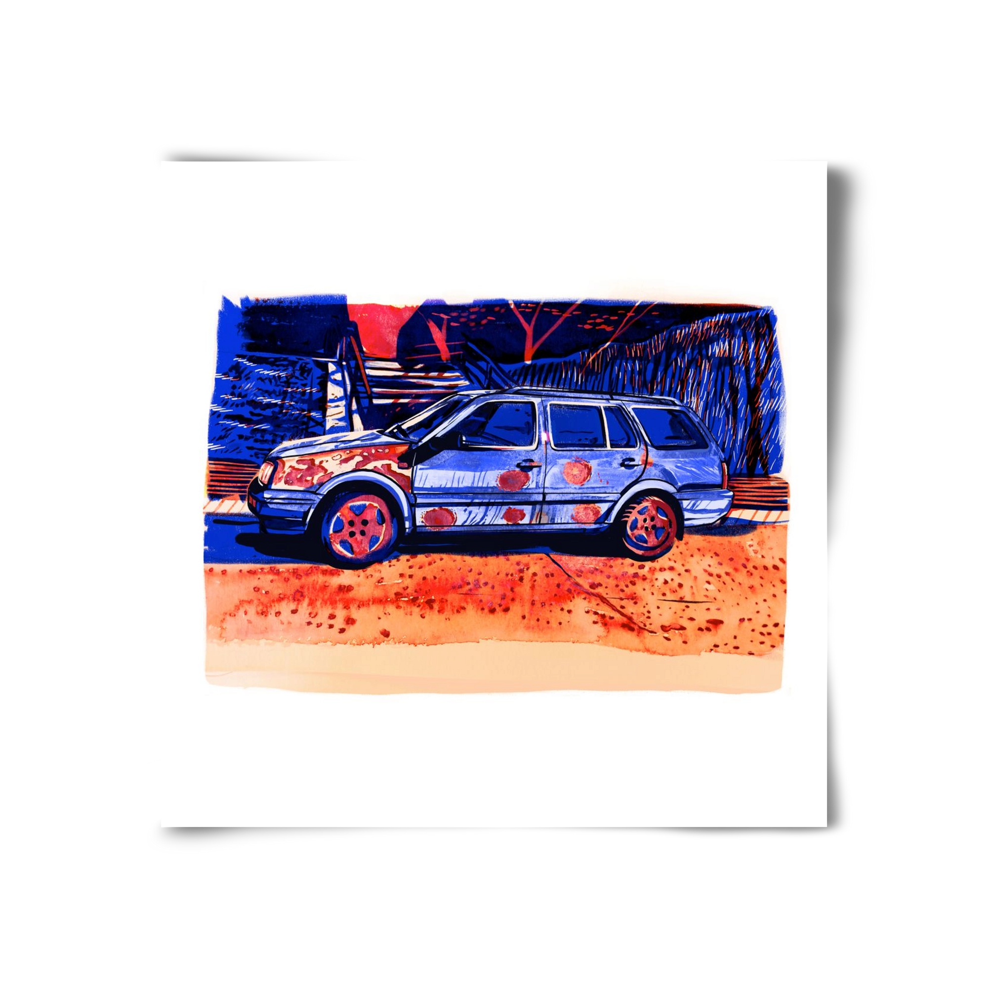 Rozsda, 30x30 cm, Keret nélkül