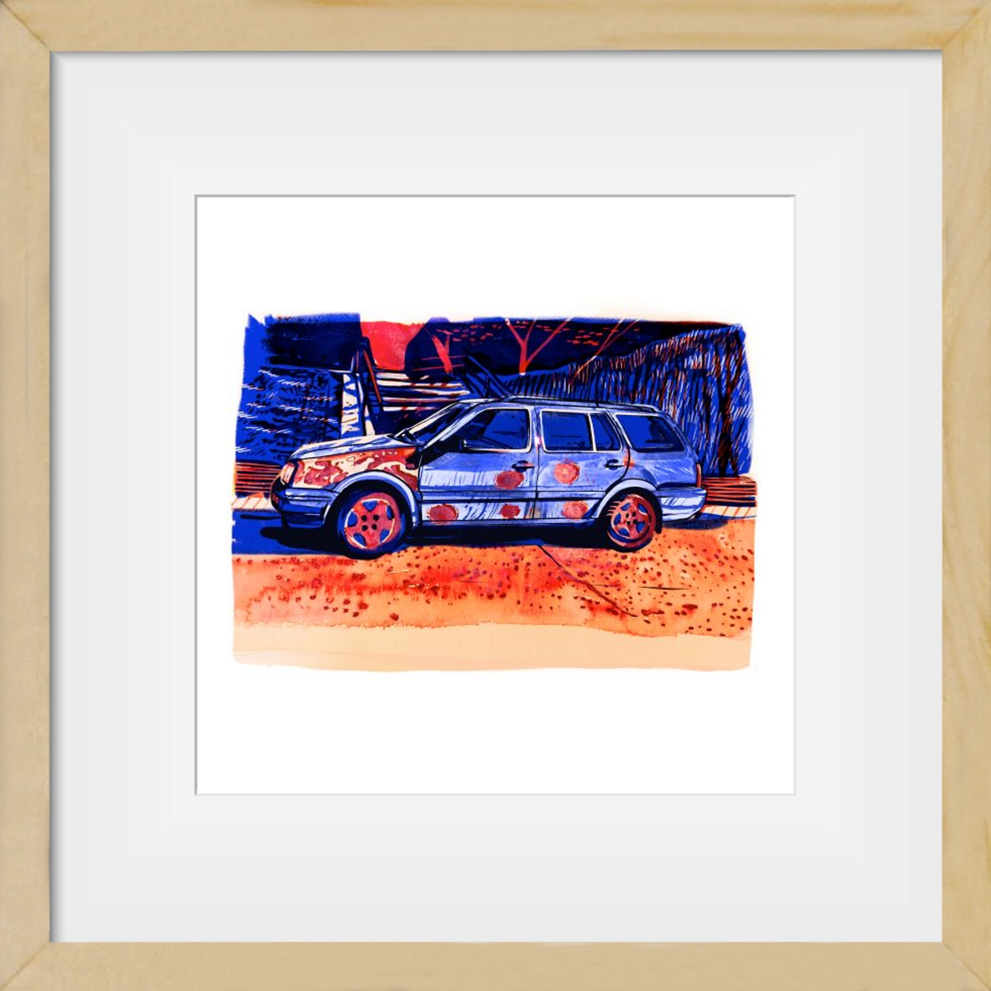 Rozsda, 30x30 cm (20x20 cm), Tölgy keret, paszpartuval