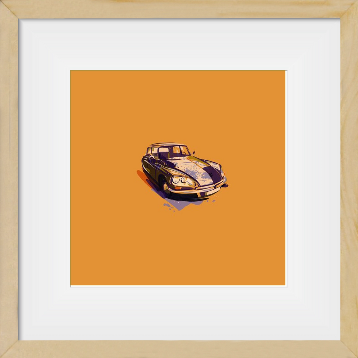 Citroen DS23, 30x30 cm (20x20 cm), Tölgy keret, paszpartuval