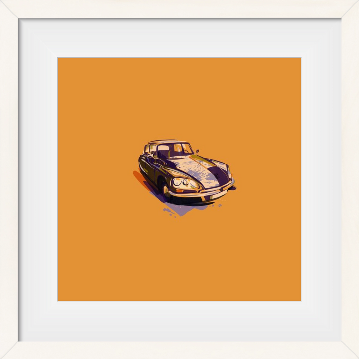 Citroen DS23, 50x50 cm (40x40 cm), Fehér keret, paszpartuval