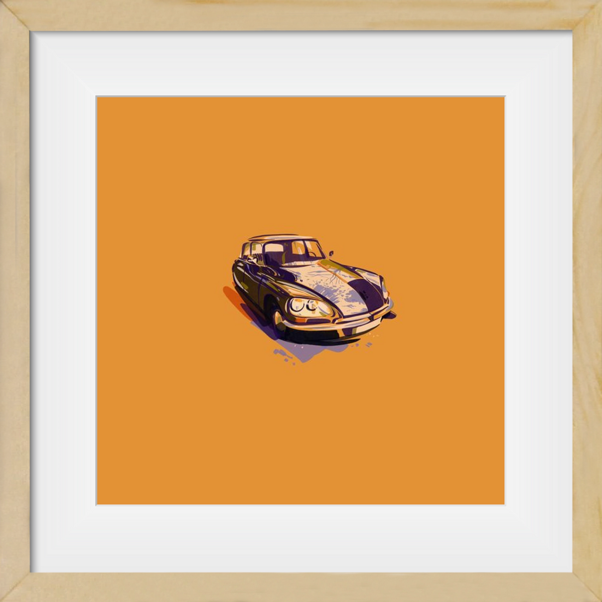 Citroen DS23, 40x40 cm (30x30 cm), Tölgy keret, paszpartuval