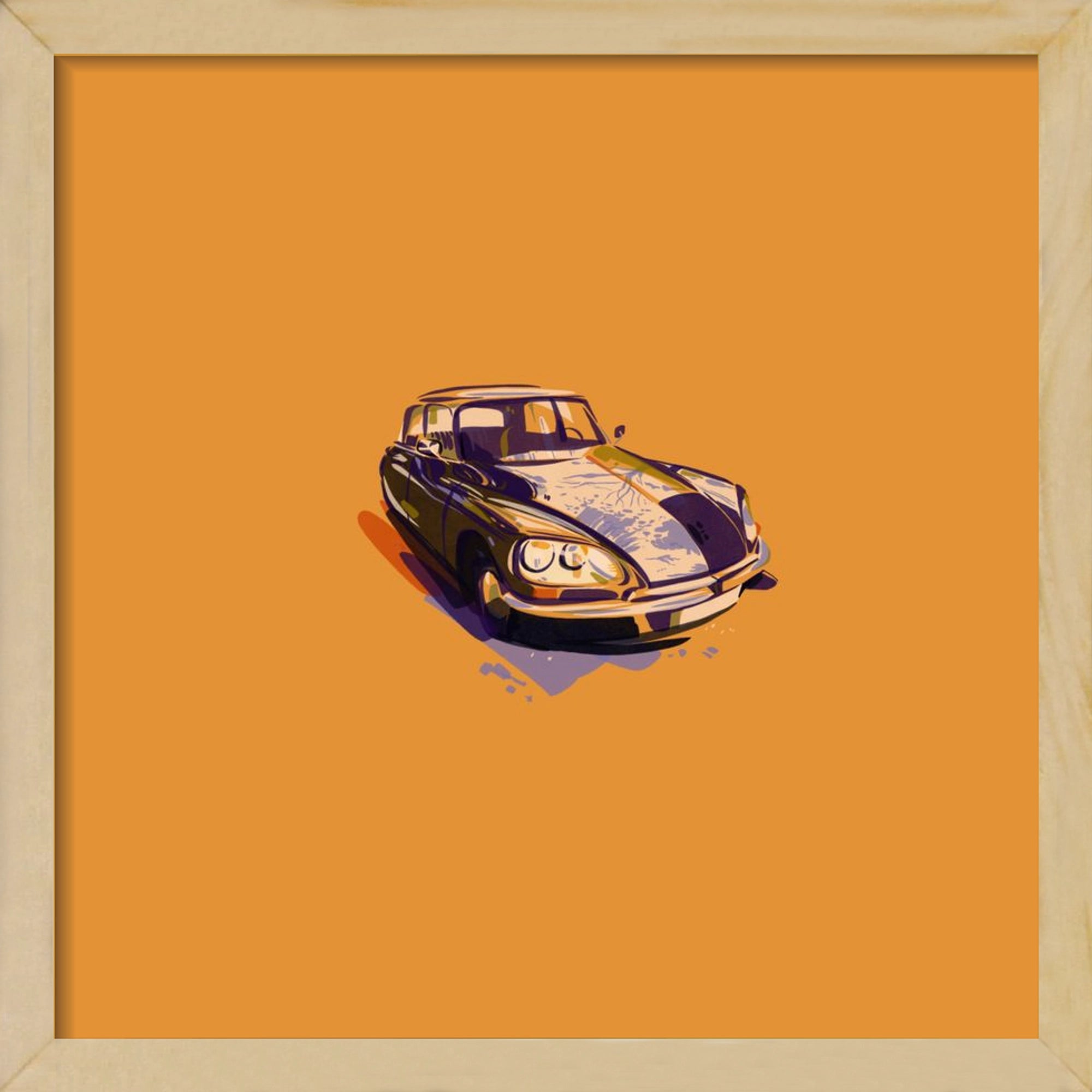 Citroen DS23, 40x40 cm (40x40 cm), Tölgy keret