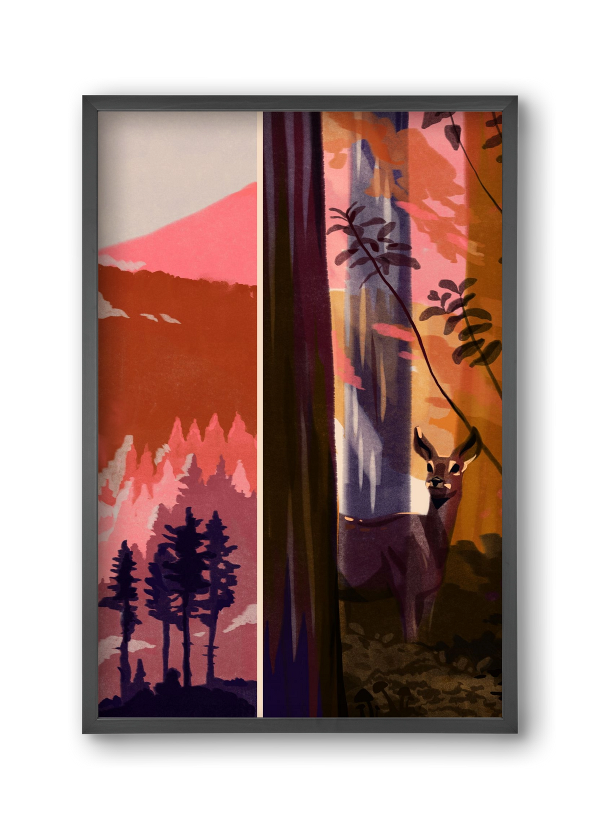 Forest, 30x45 cm (30x45 cm), Fekete keret